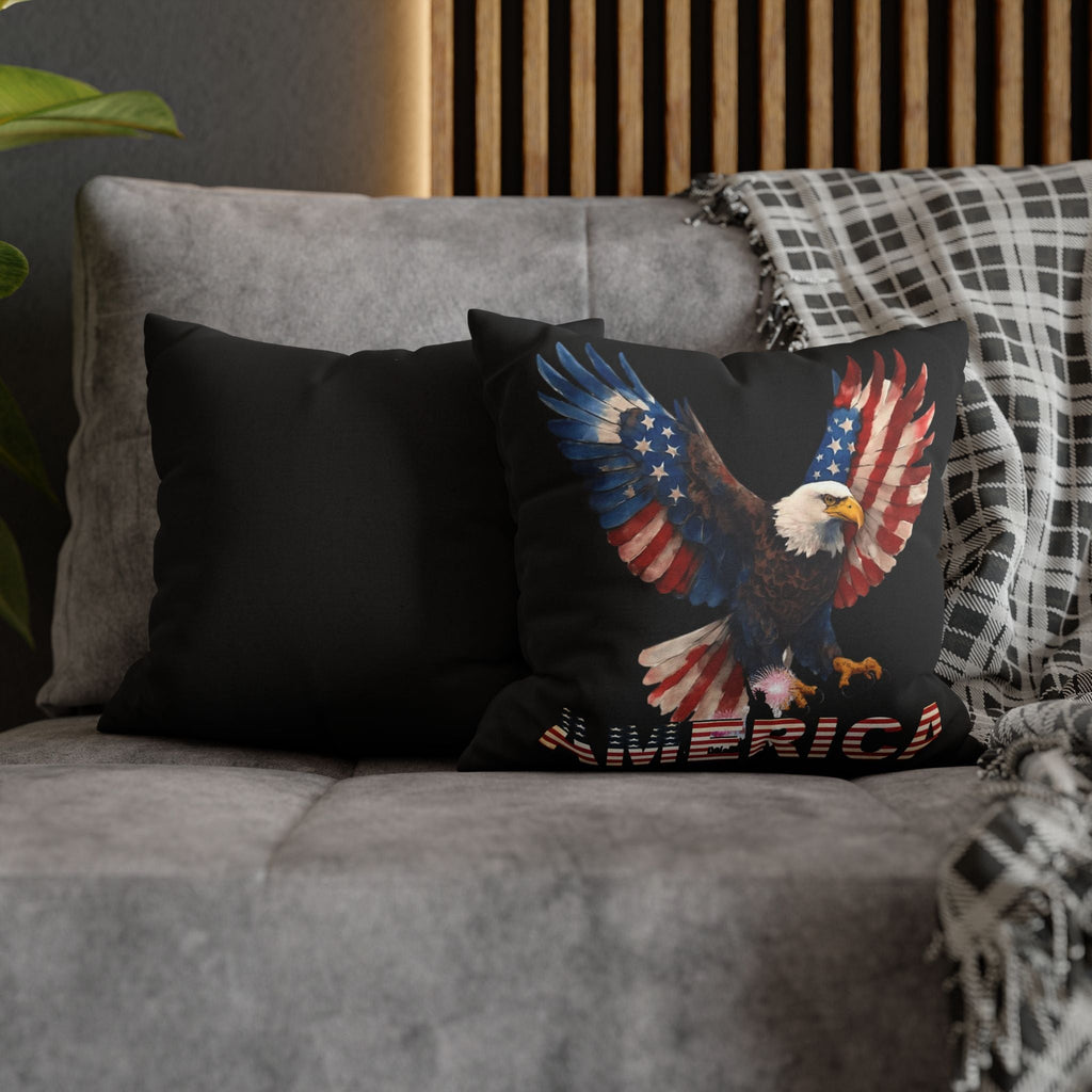 Patriotic Eagle Throw Pillowcase