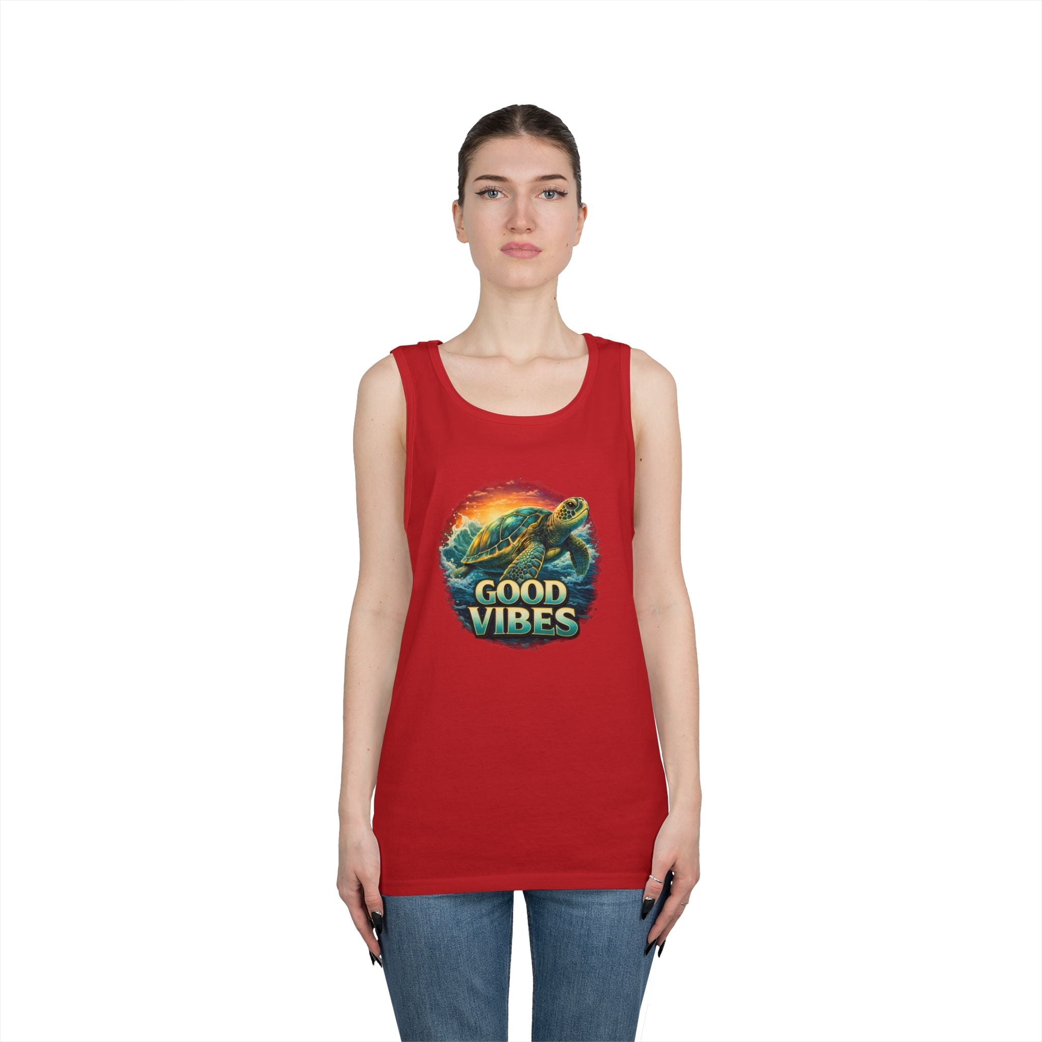 Good Vibes Turtle Tank — Surf-Inspired Beach Vacation Tank Top