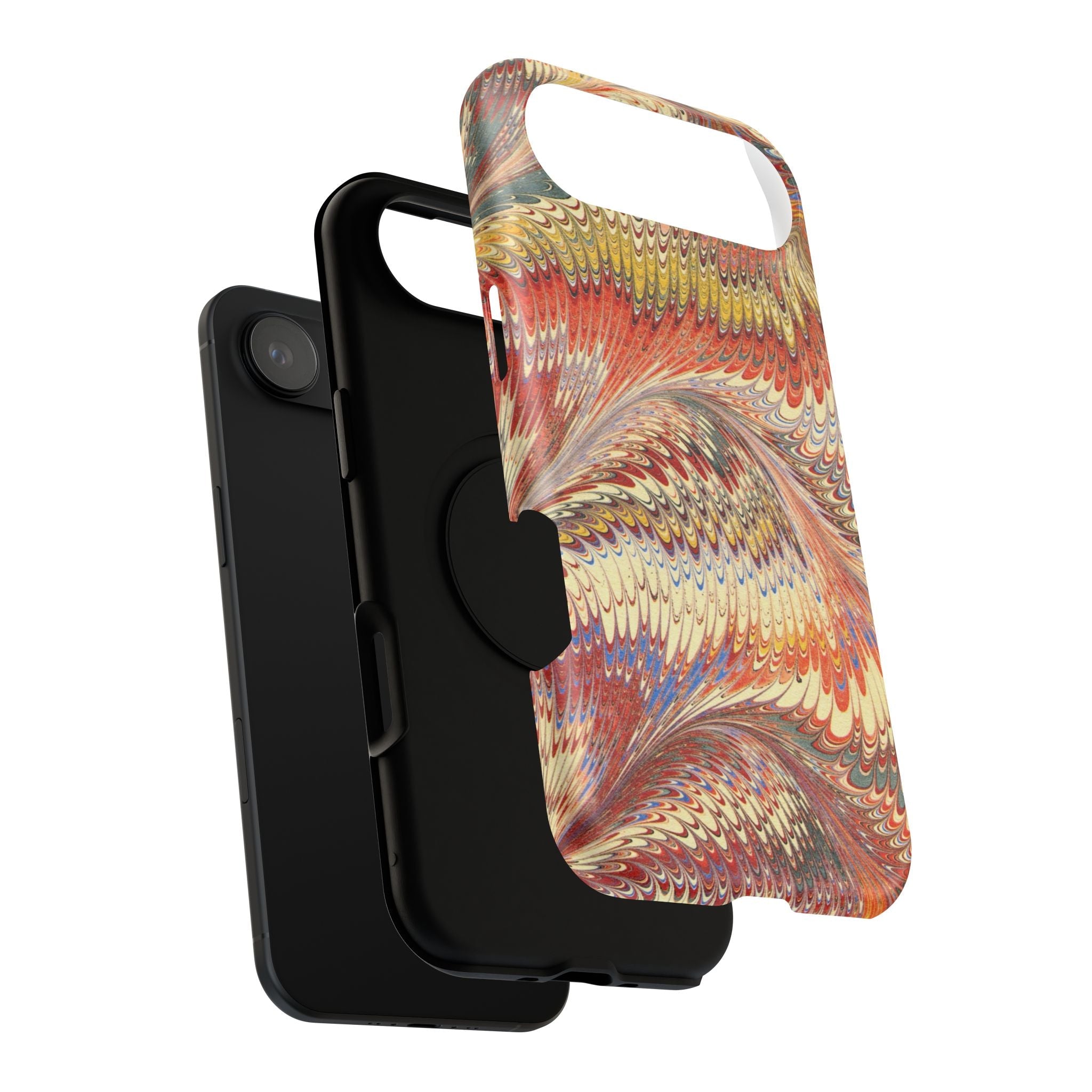 Rust and Gold Italian Vintage Marble Design Durable Phone Case for Apple + Samsung