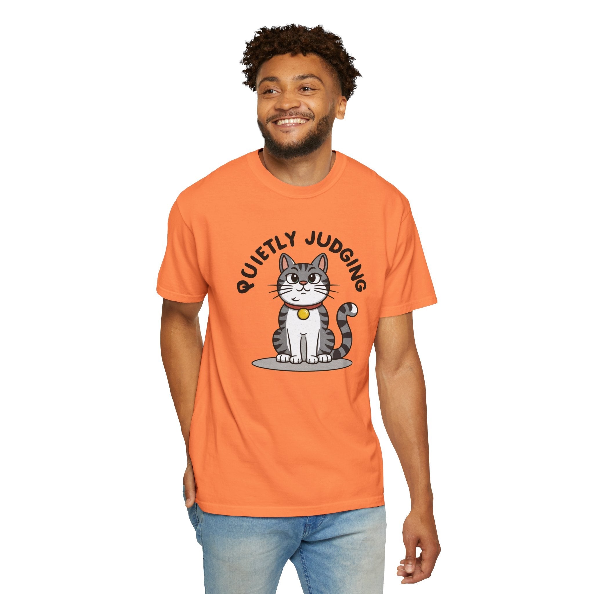 Cat Quietly Judging Tee - Comfort Colors Cotton Shirt - DipaliZ