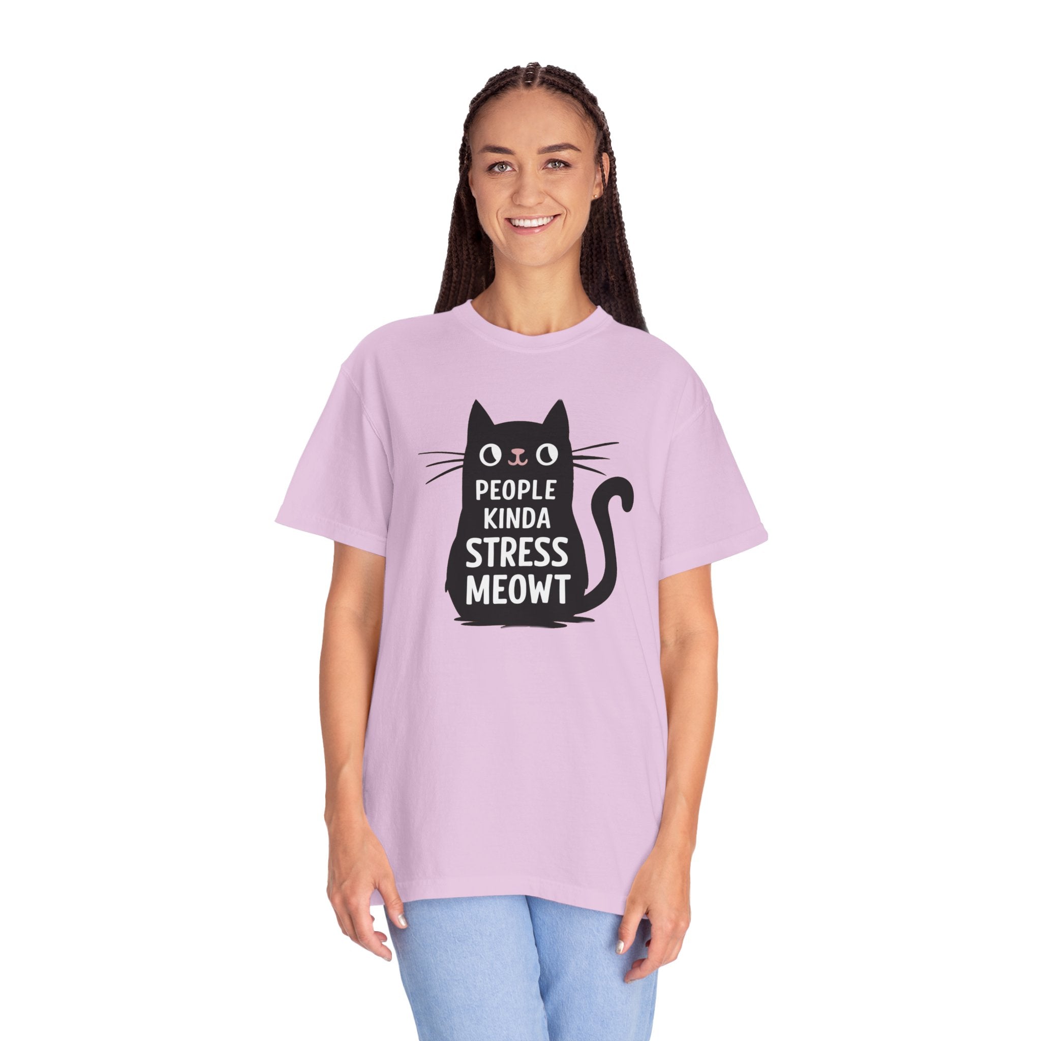 Cat Tee - I Speak 4 Languages Kinda Stress Meowt Cotton - DipaliZ