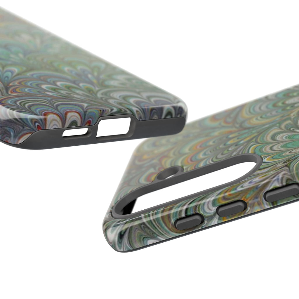 Green Peacock Marbled Phone Case — "Tough Cases" Ultra-Tough Protective Cover