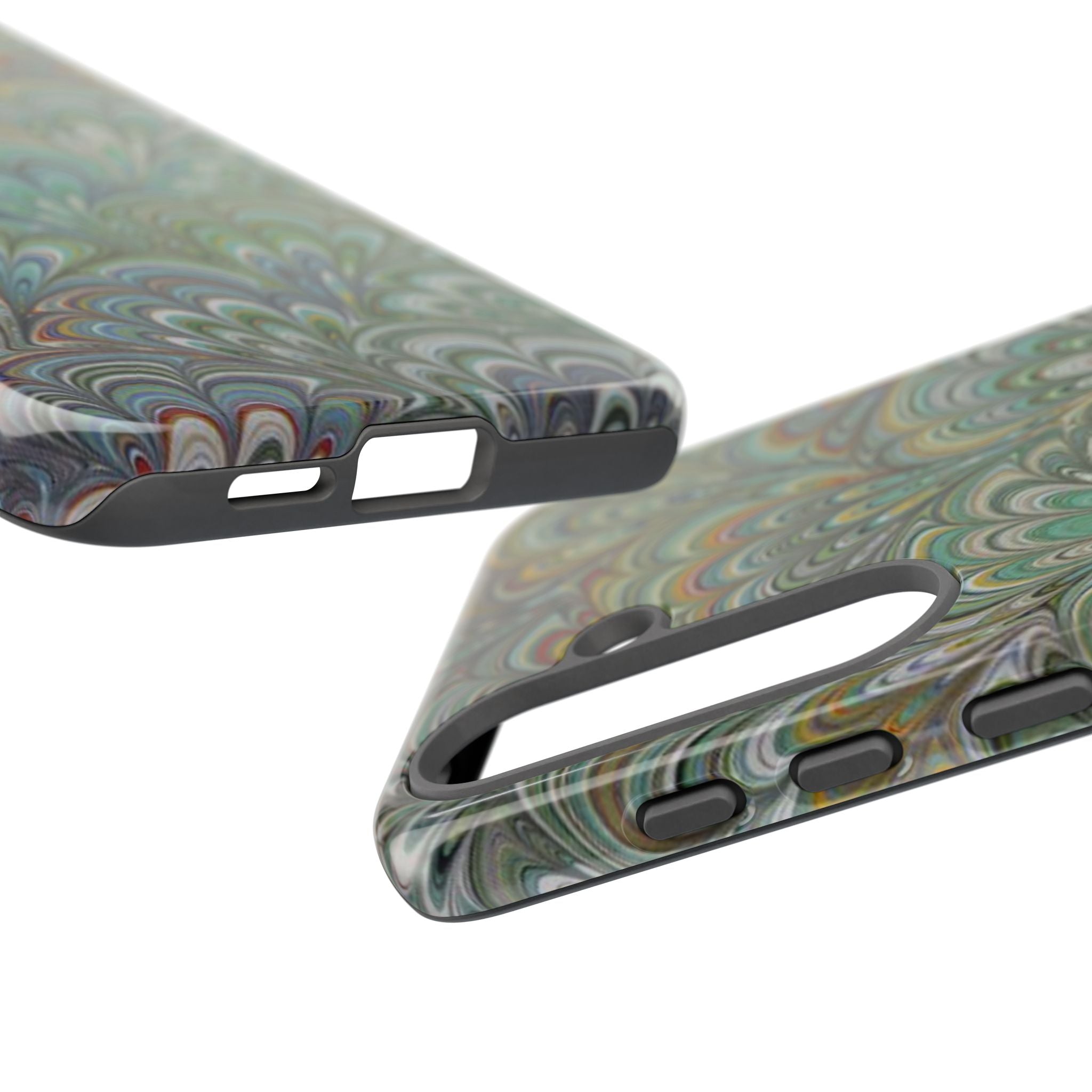 Green Peacock Marbled Phone Case — "Tough Cases" Ultra-Tough Protective Cover