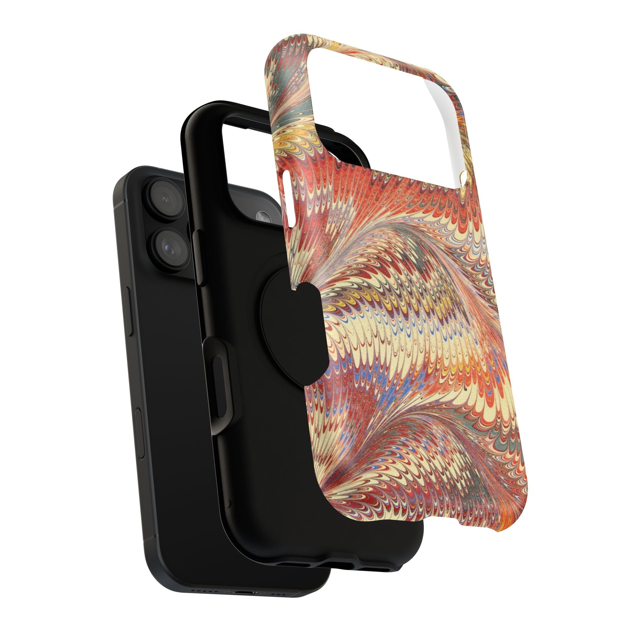 Rust and Gold Italian Vintage Marble Design Durable Phone Case for Apple + Samsung