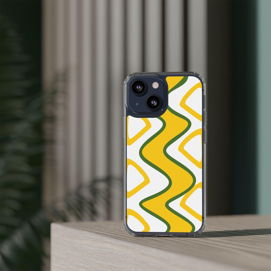 Bright Yellow Abstract With Shape Clear Cases