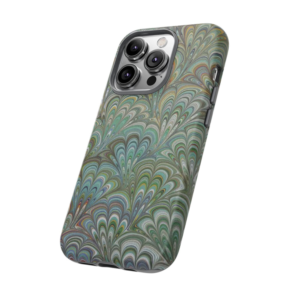 Green Peacock Marbled Phone Case — "Tough Cases" Ultra-Tough Protective Cover