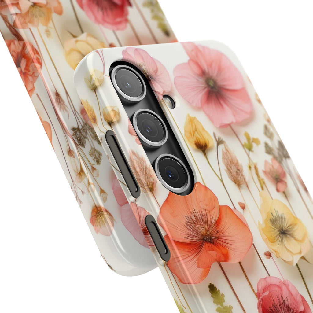 Pink Floral Pressed Flowers - Slim Case