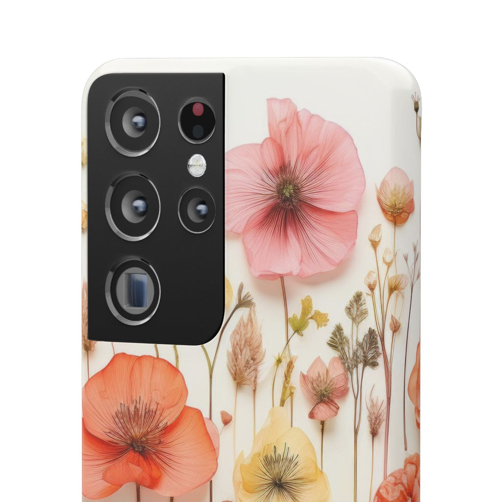 Pink Floral Pressed Flowers - Slim Case