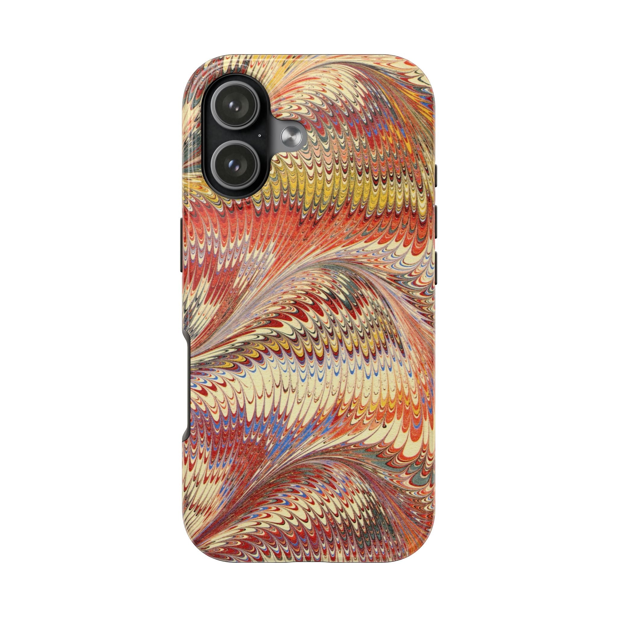 Orange, Rust and Gold Marble Italian Tough Phone Case — Durable Marbled Phone Case