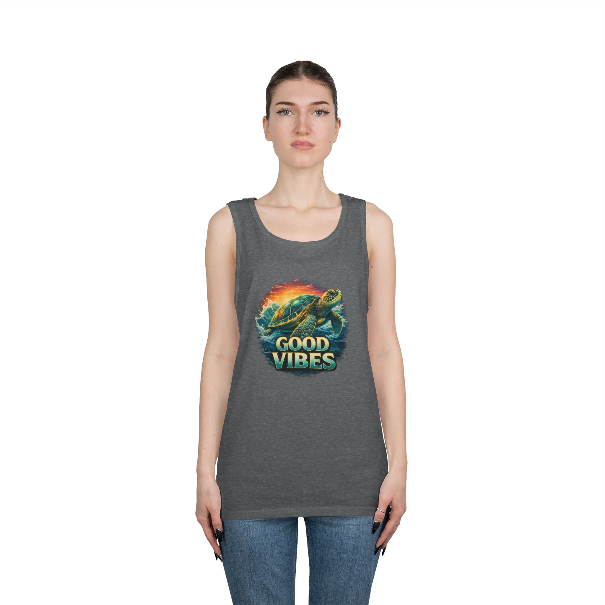 Good Vibes Turtle Tank — Surf-Inspired Beach Vacation Tank Top