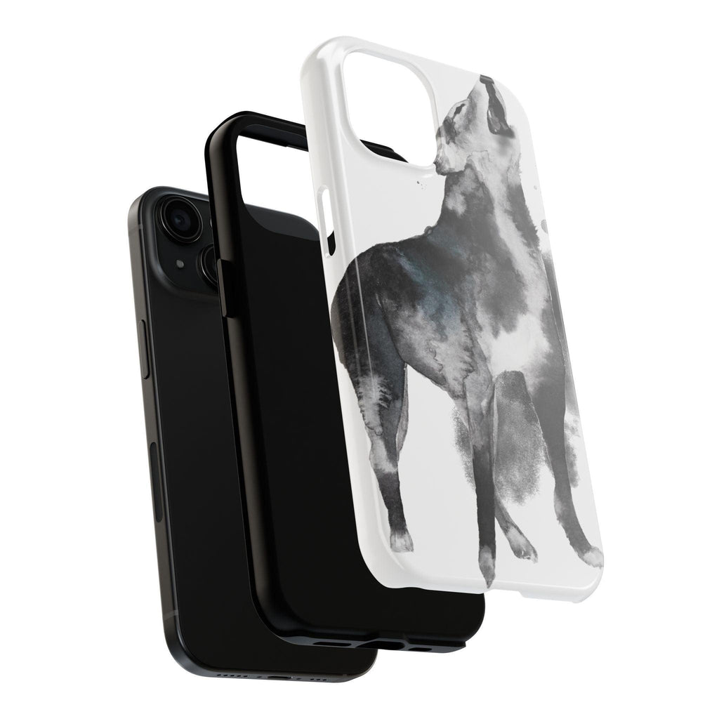 Black and White Dog Printed Tough Phone Cases