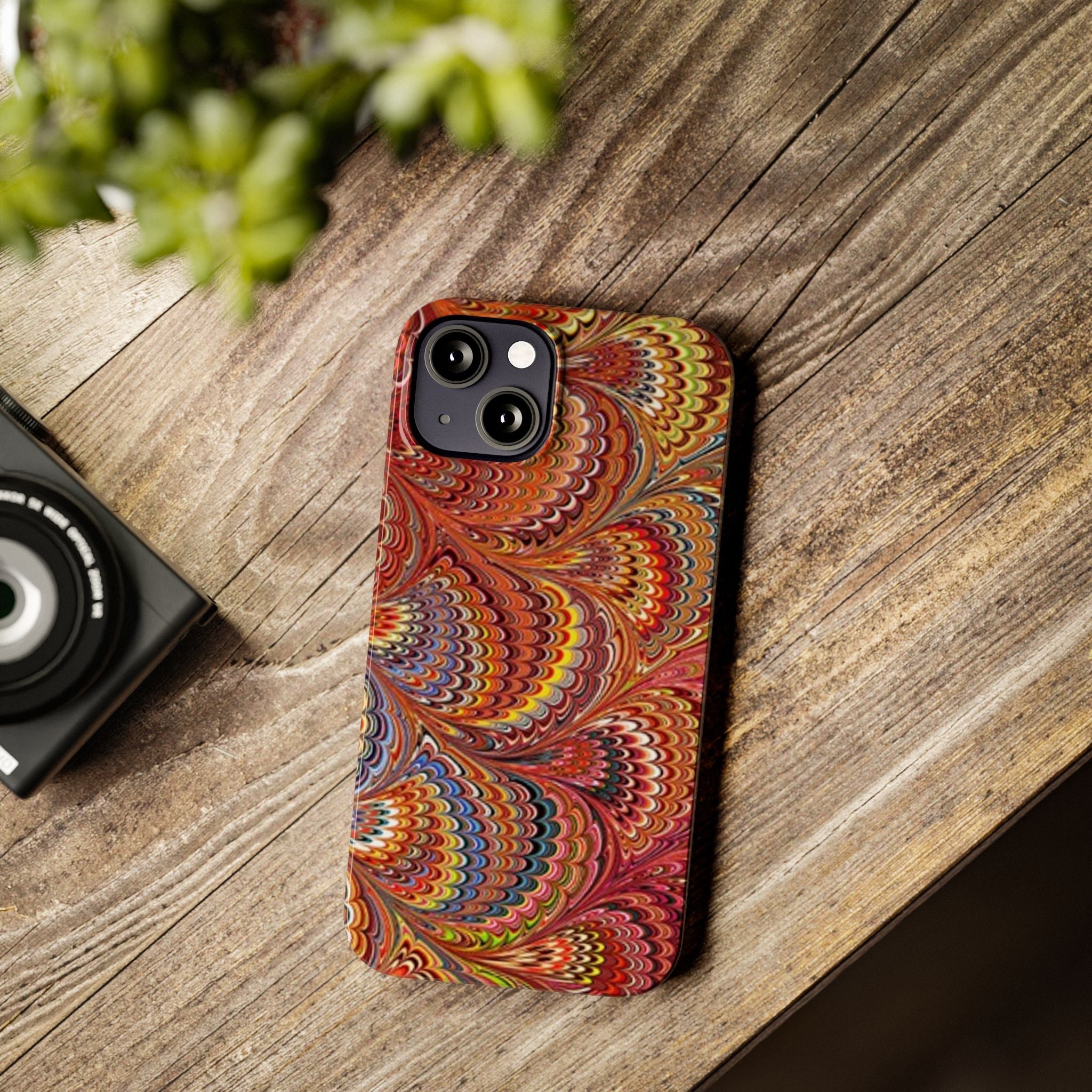Italian Marbled Design, Red and Blue Pallet