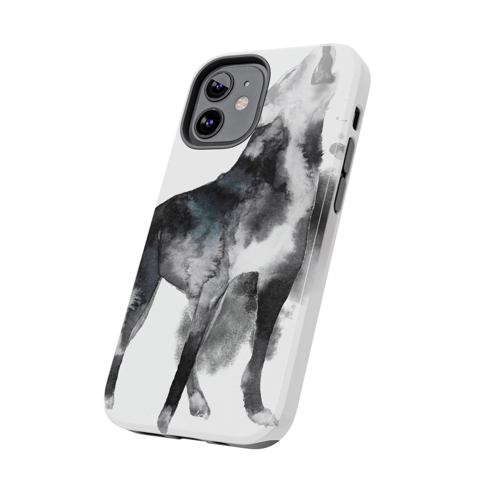Black and White Dog Printed Tough Phone Cases