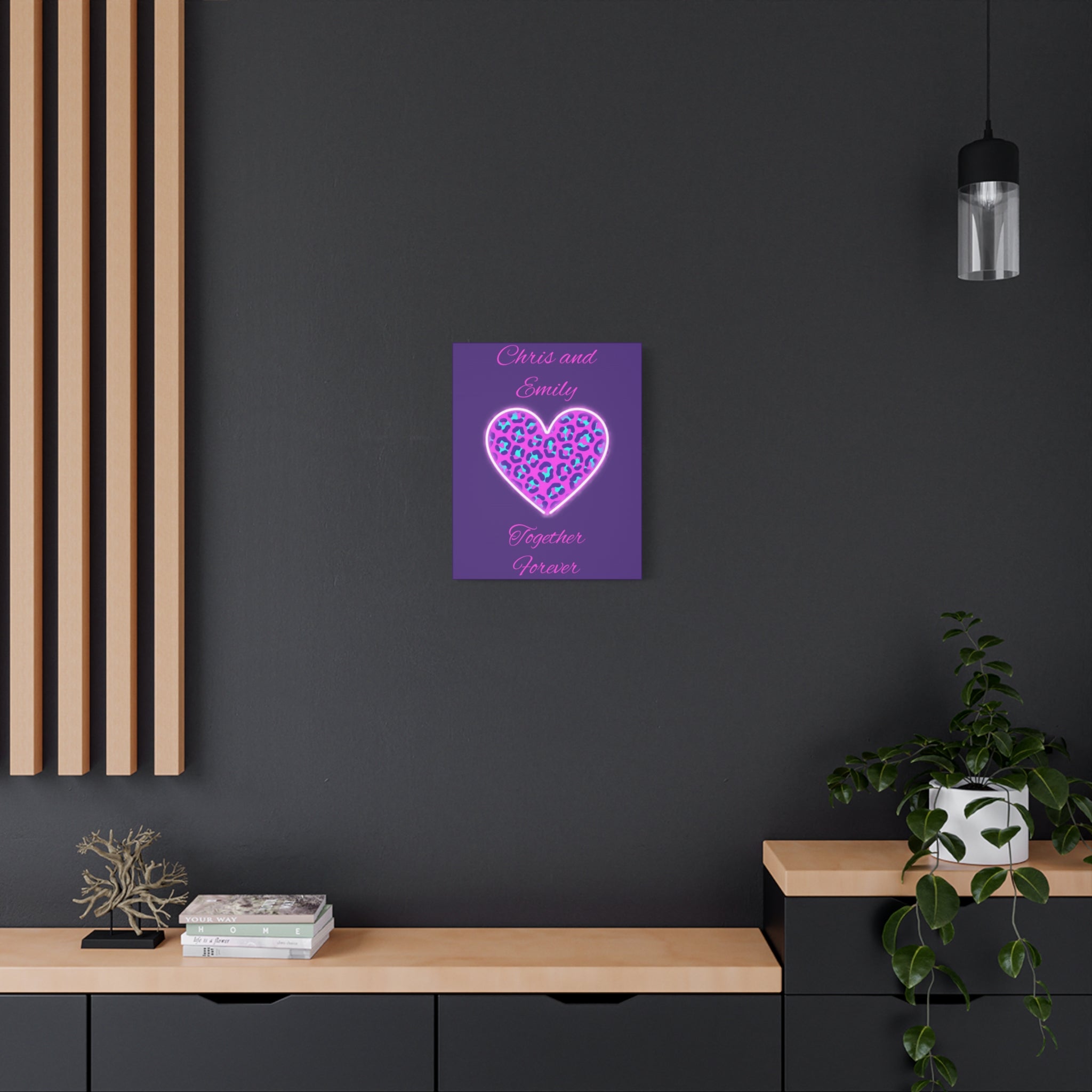 Copy of Personalized Neon Leopard Heart Canvas - Make it your own