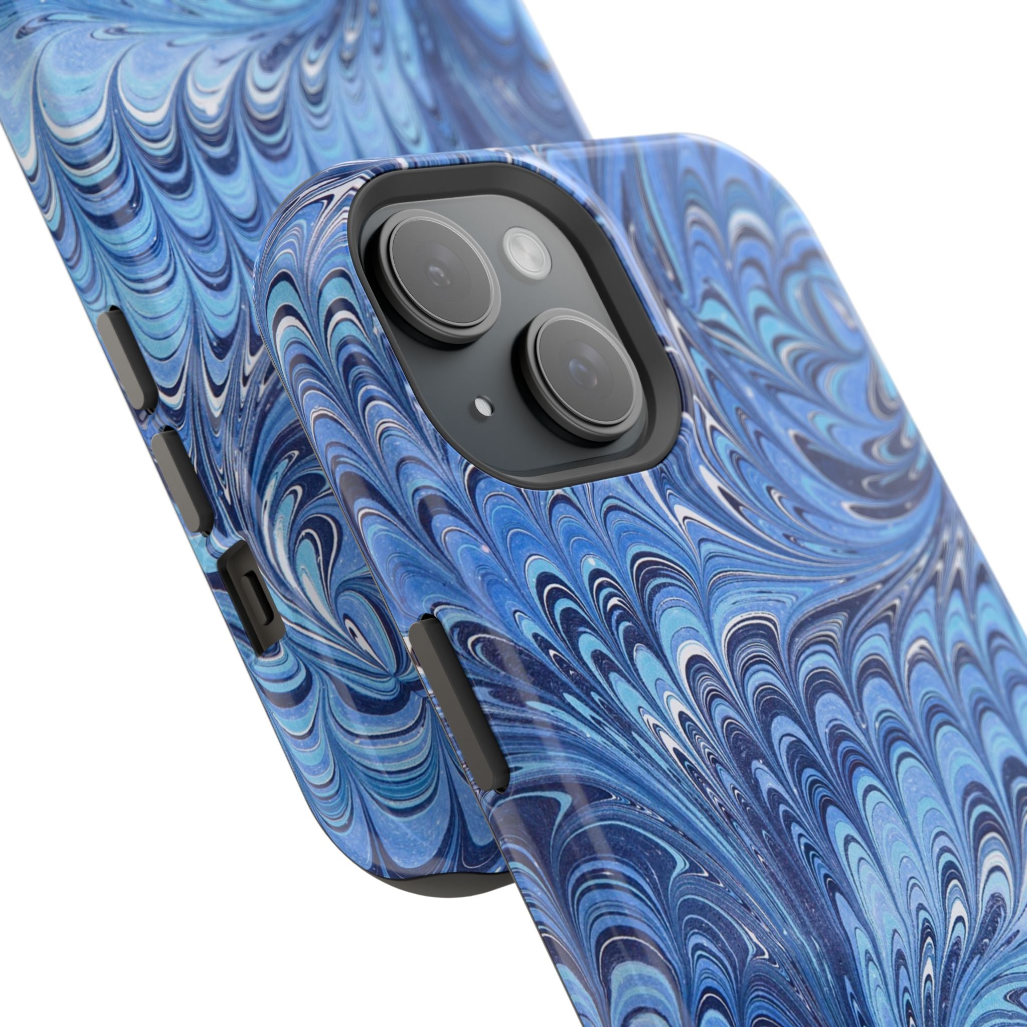 Blue Marbled Swirl Phone Case - Dual Layer Case