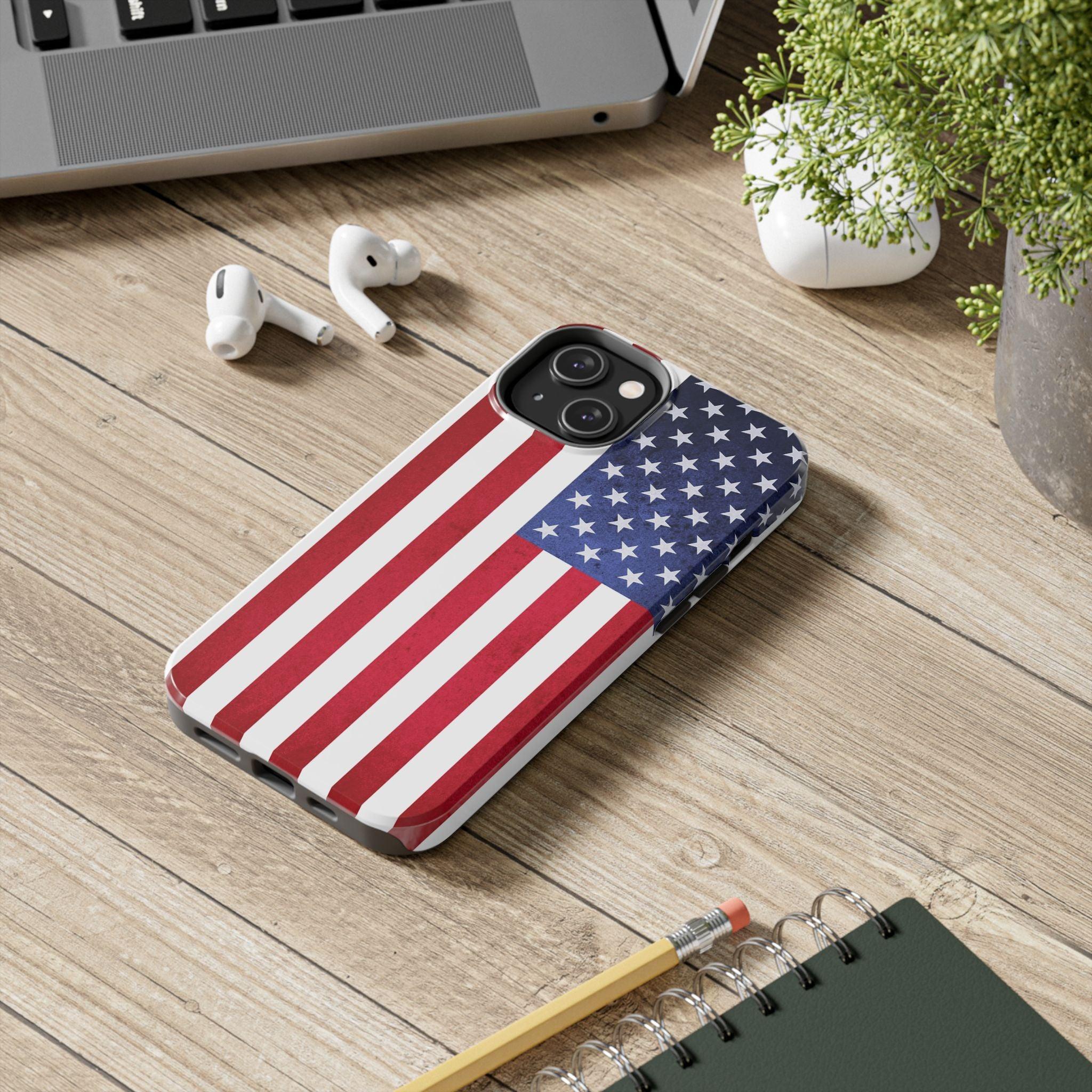USA Flag Printed Tough Phone Cases