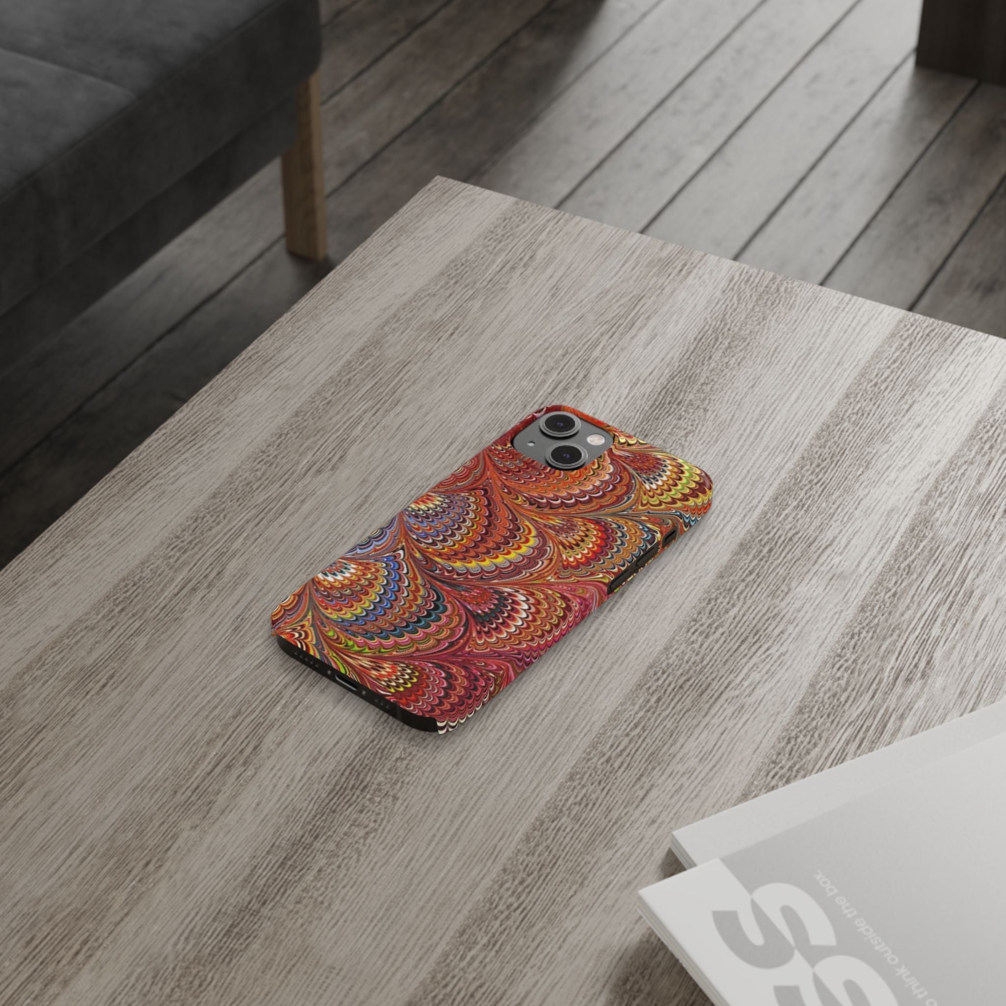 Italian Marbled Design, Red and Blue Pallet