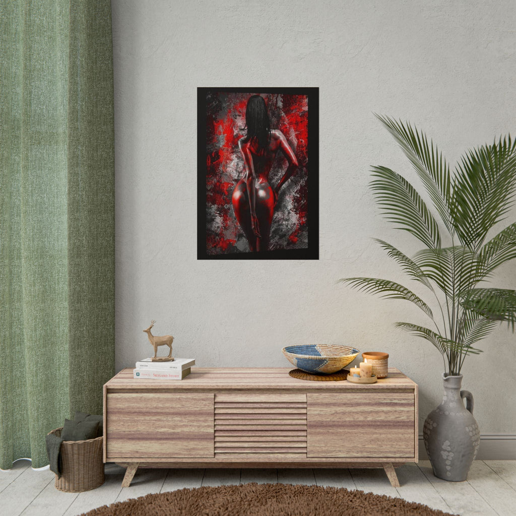 Rolled Poster — Red Noir Female Silhouette Art Print