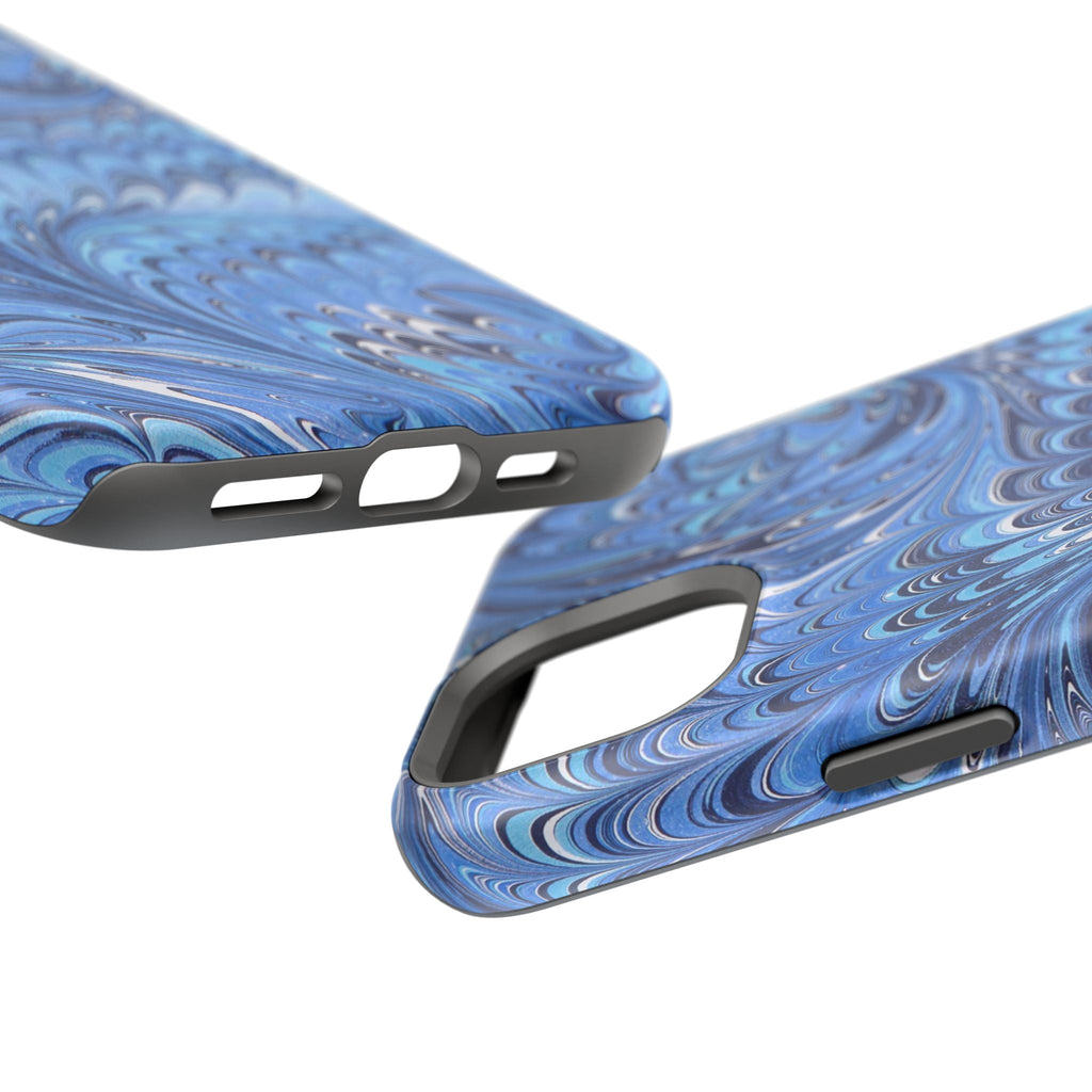 Blue Marbled Swirl Phone Case - Dual Layer Case