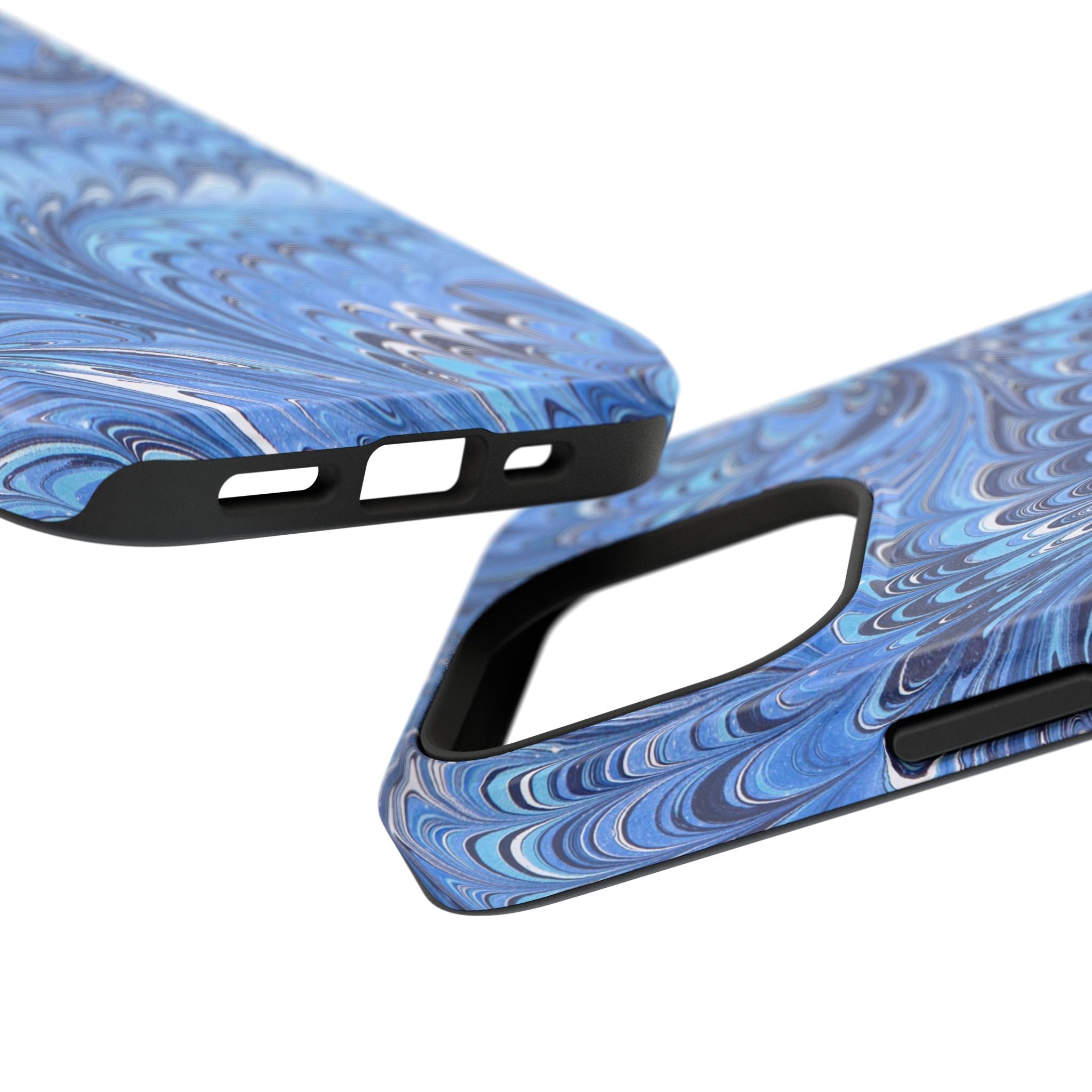 Blue Marbled Swirl Phone Case - Dual Layer Case