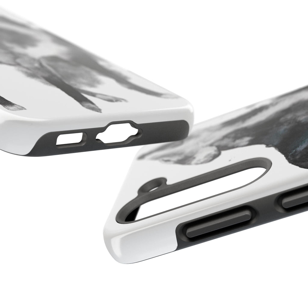 Black and White Dog Printed Tough Phone Cases
