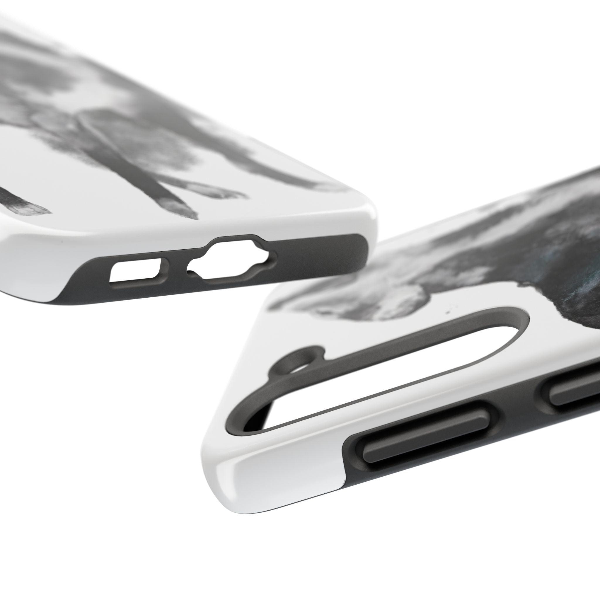 Black and White Dog Printed Tough Phone Cases