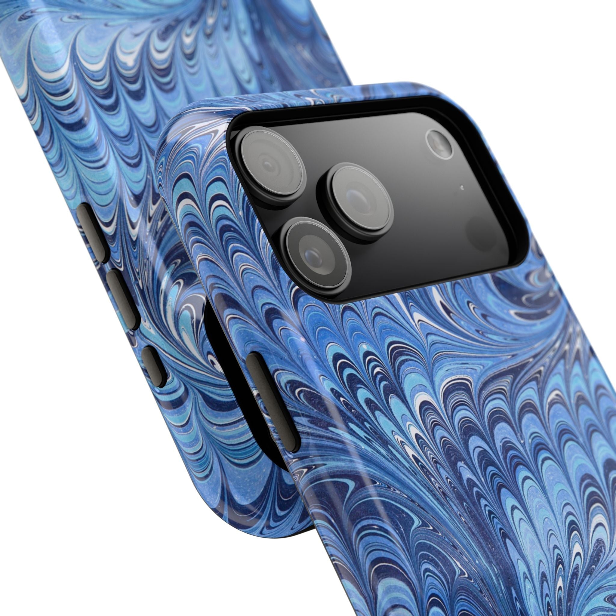 Blue Marbled Swirl Phone Case - Dual Layer Case