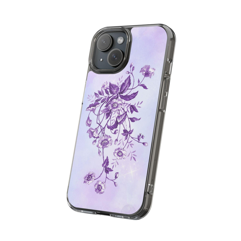 Floral design In Purple Clear Cases