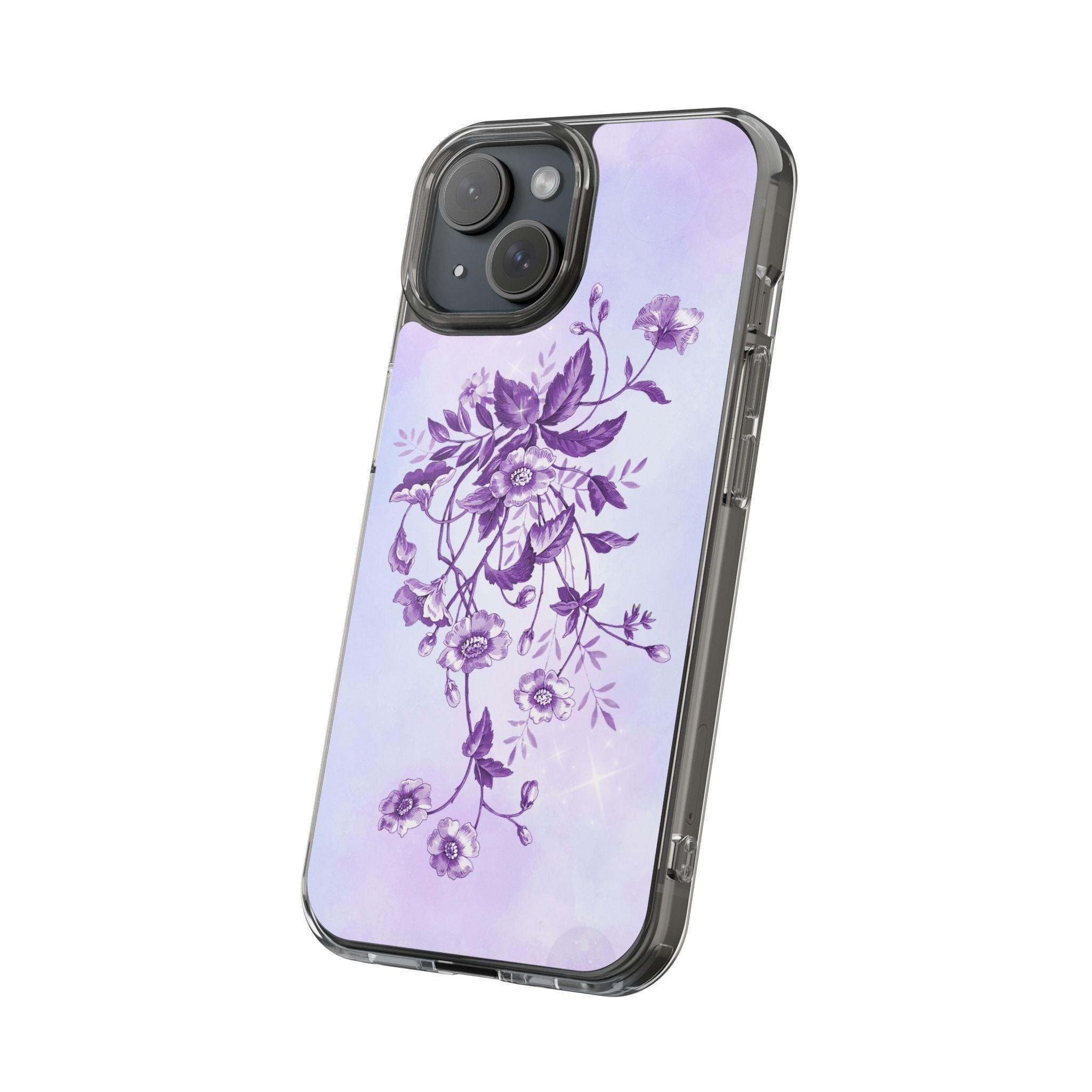 Floral design In Purple Clear Cases