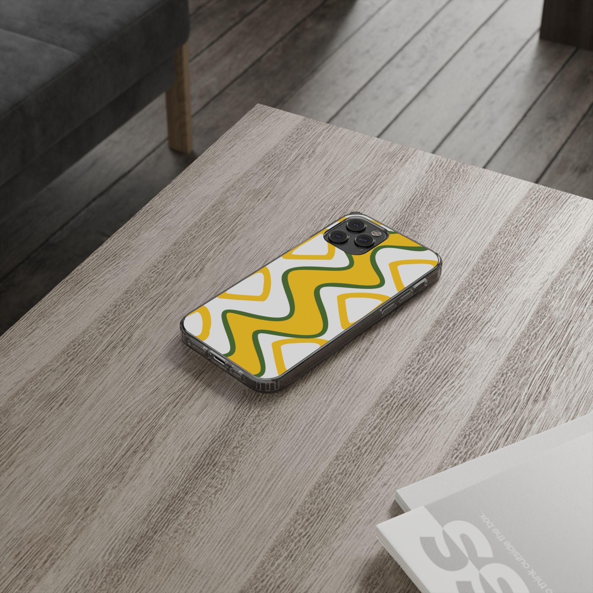 Bright Yellow Abstract With Shape Clear Cases