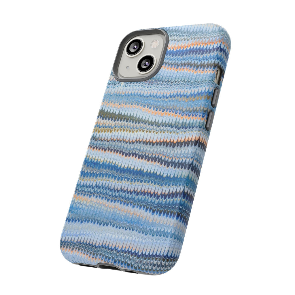 Blue Marbled Phone Cases iPhone + Samsung - all models, Vintage Marbled Design - Tough Cases