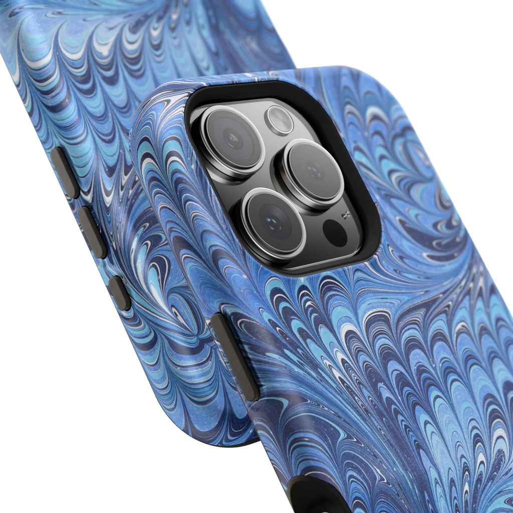 Blue Marbled Swirl Phone Case - Dual Layer Case