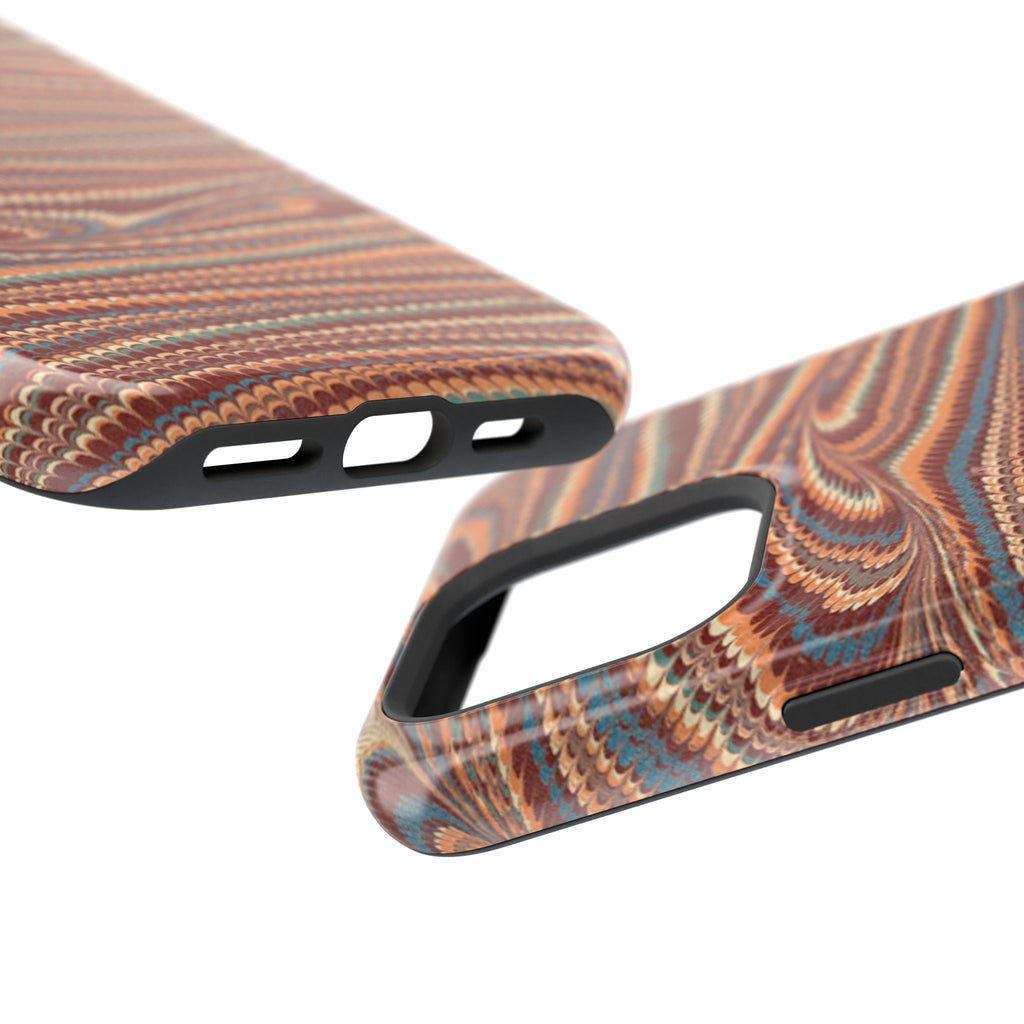 Neutrals Burgundy, Beige, Rust Hues Italian Vintage Marble Design Phone Case for Apple + Samsung