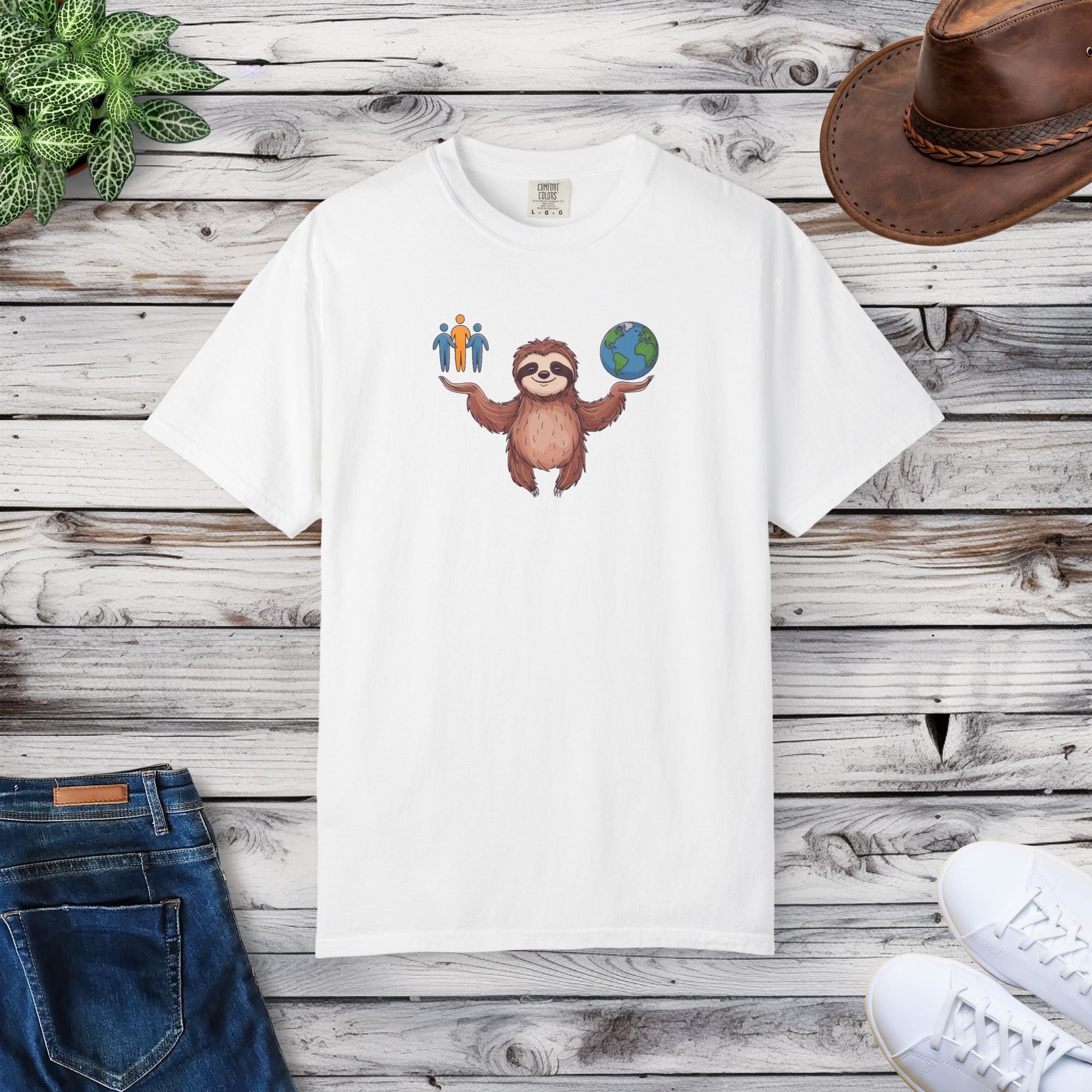 Sloth World Environment Comfort Colors Tee - Garment Dyed - DipaliZ