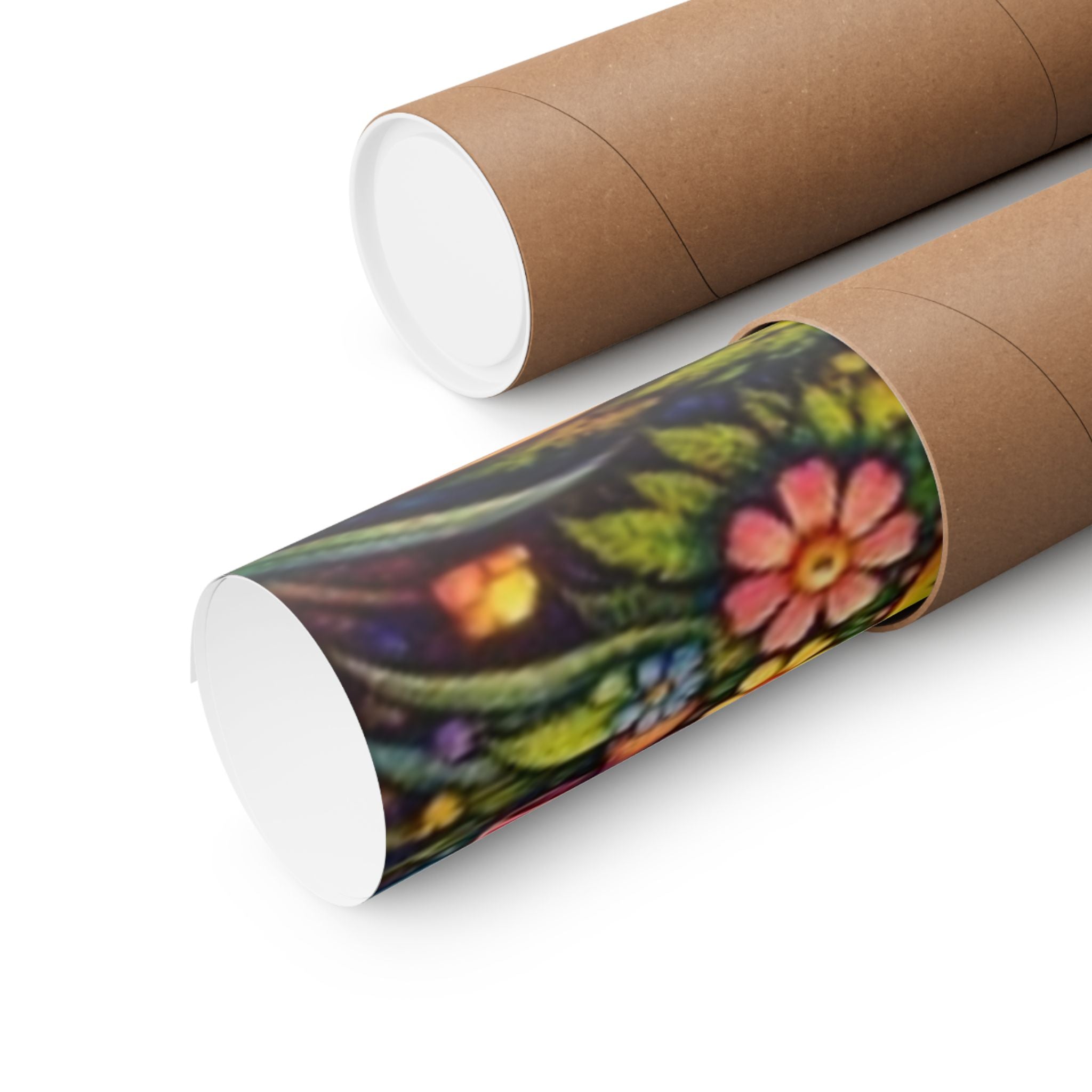 Psychedelic Mushroom Art Poster — Retro Rainbow Peace Wall Print