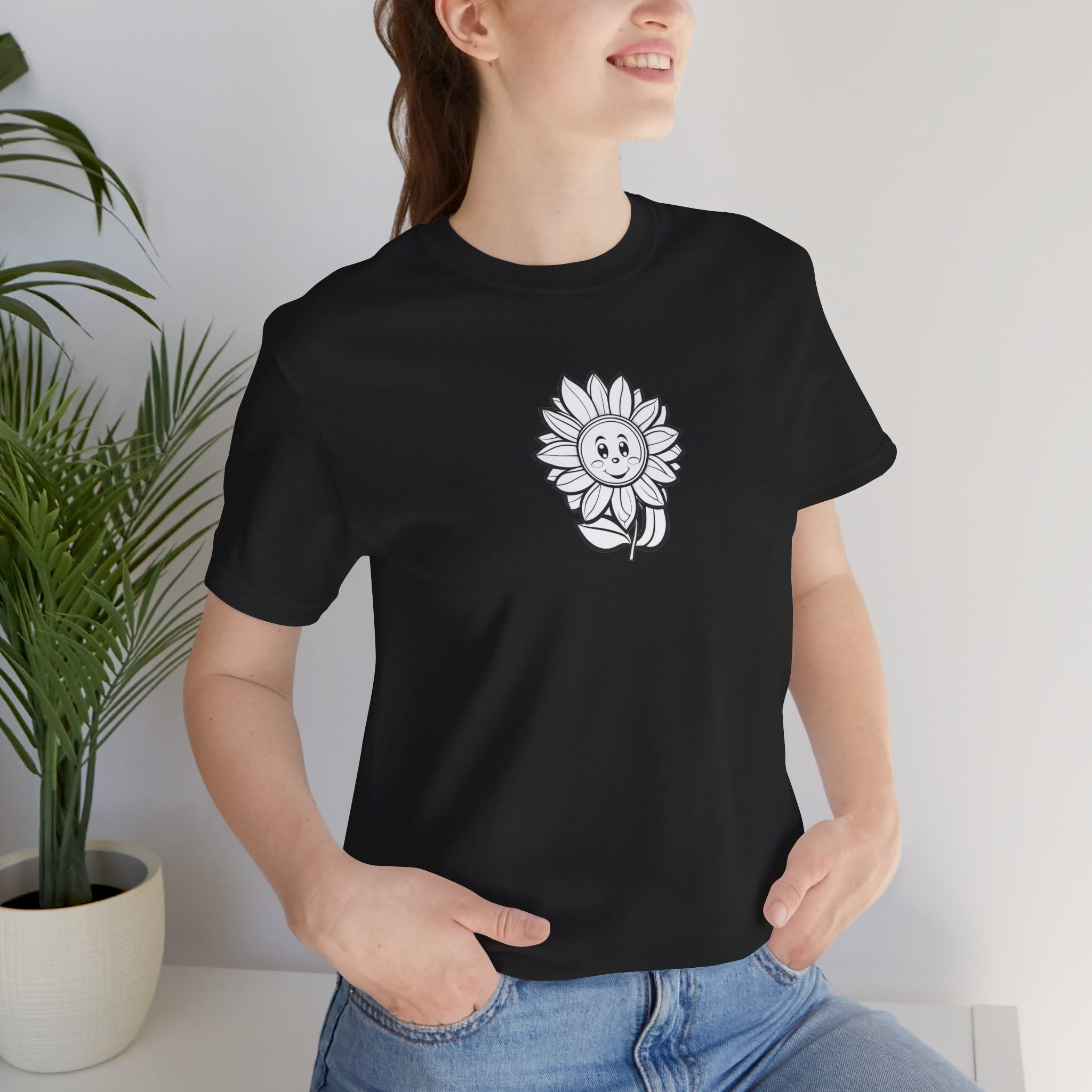 Happy Flower Short Sleeve Tee - Unisex Cotton Comfort - DipaliZ