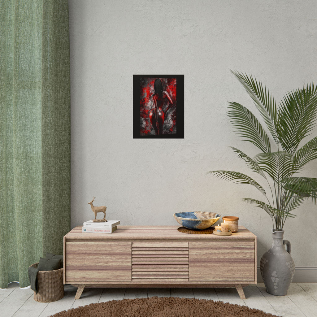 Rolled Poster — Red Noir Female Silhouette Art Print