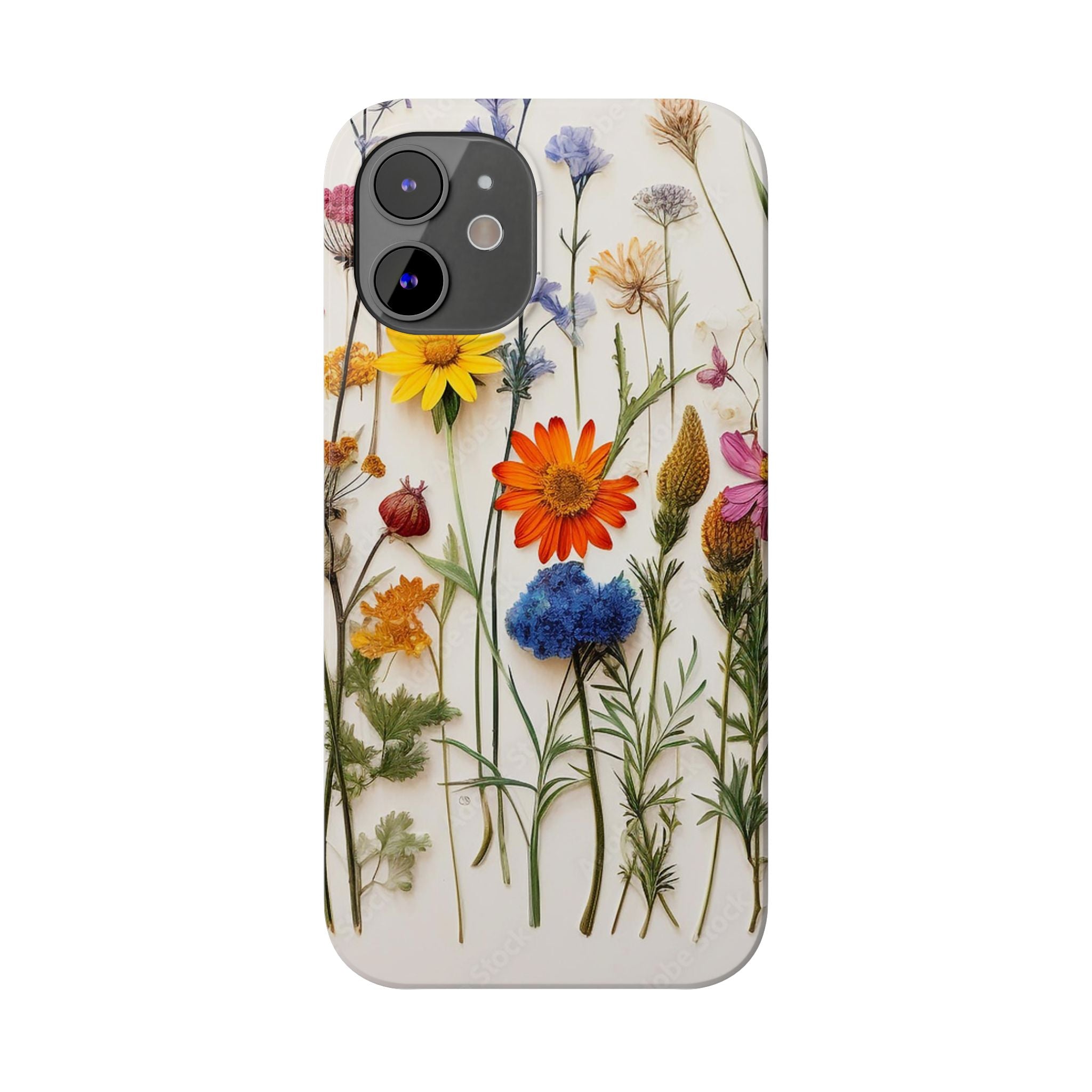Floral Phone Cases, Slim Protective Cover, Pressed Flowers Design, iPhone 17 Case, Botanical Phone Accessories, Floral Theme Phone Case