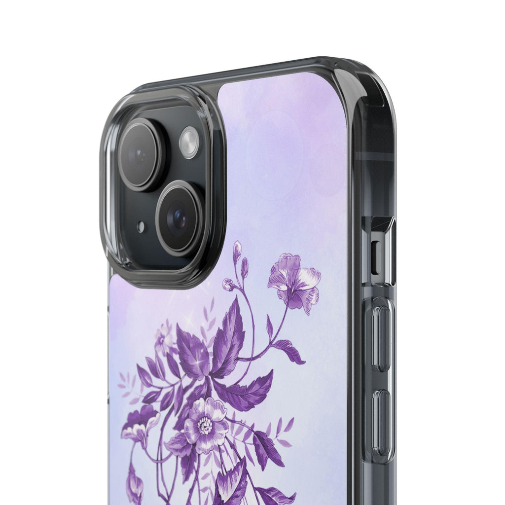 Floral design In Purple Clear Cases