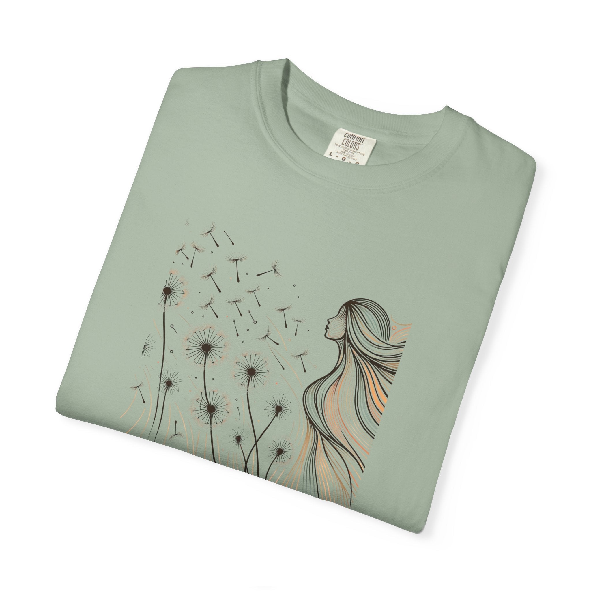 Woman and Dandelions Garment Dyed Tee - Comfort Colors - DipaliZ