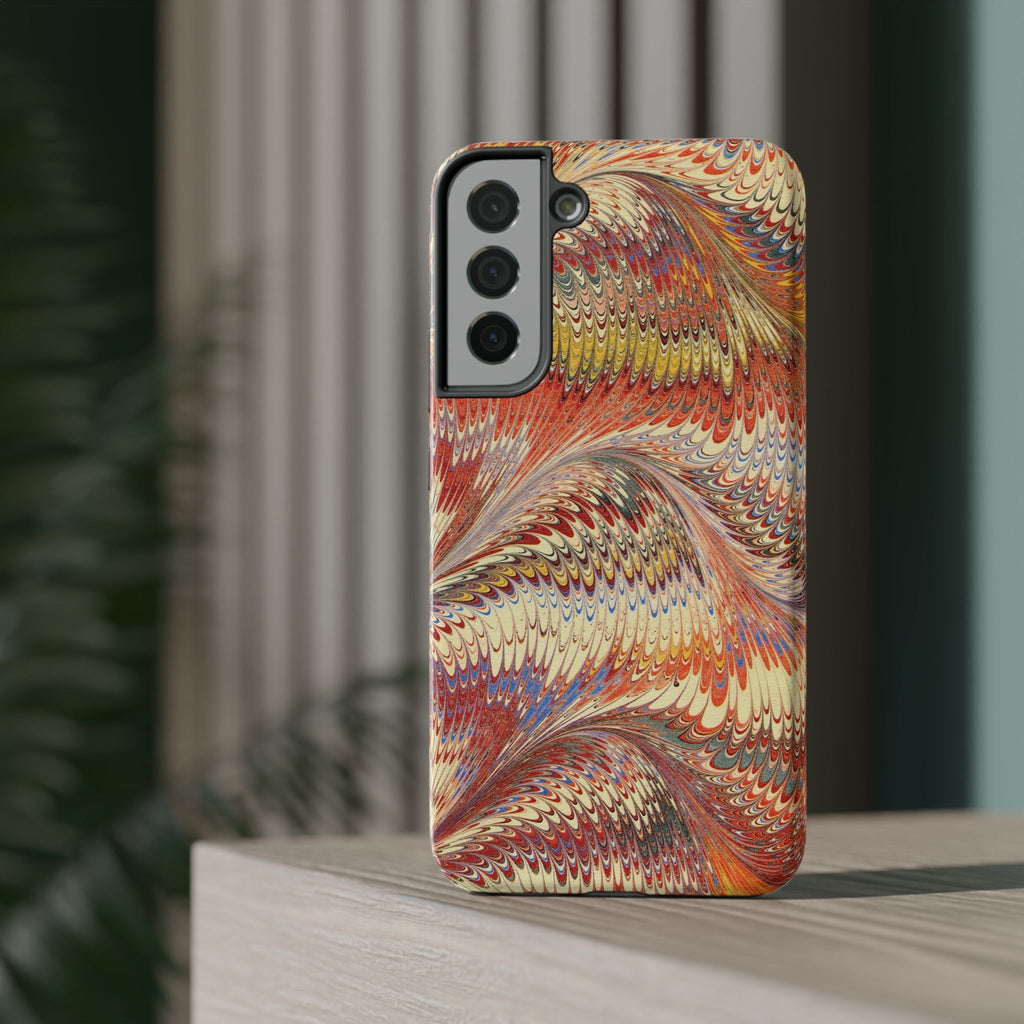 Rust and Gold Italian Vintage Marble Design Durable Phone Case for Apple + Samsung