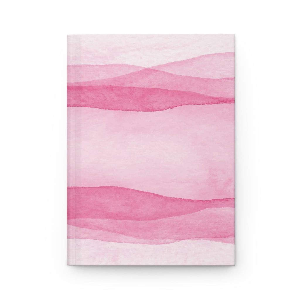 Pink Watercolor Waves Hardcover Journal -  Lined Notebook for Journaling, Planning & Gifts
