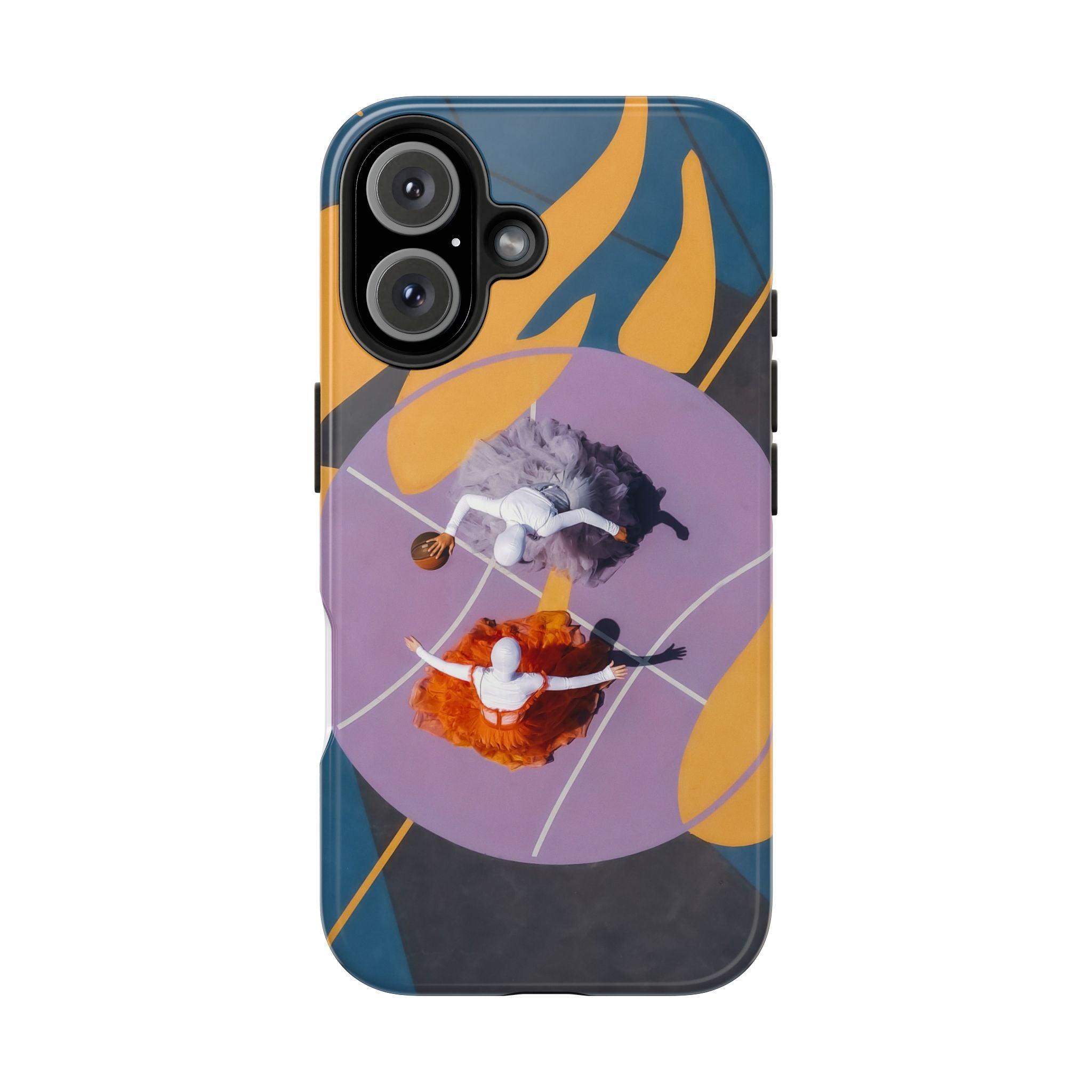 Two Womens Play basket ball Tough Phone Cases