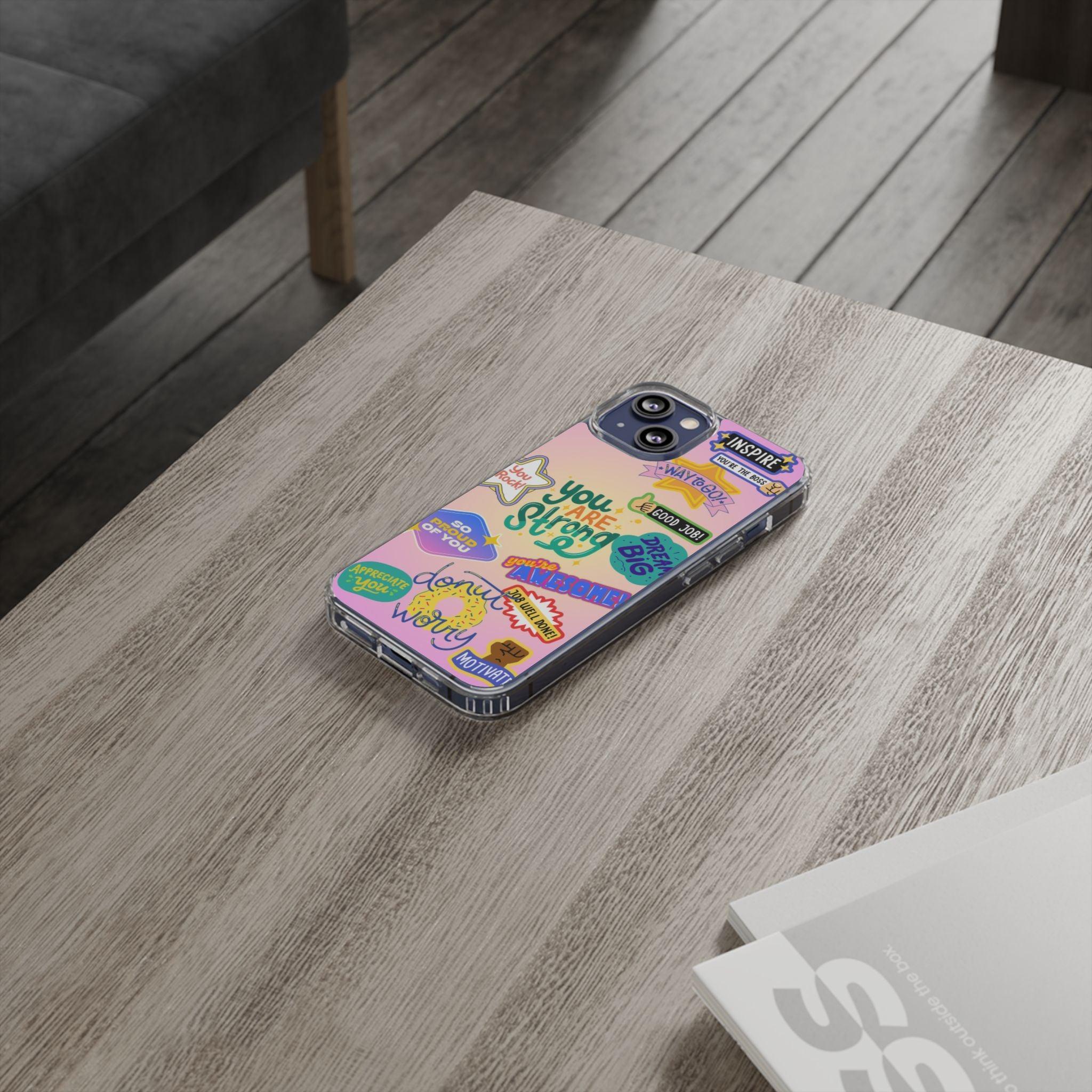 Motivational Stickers Clear Case