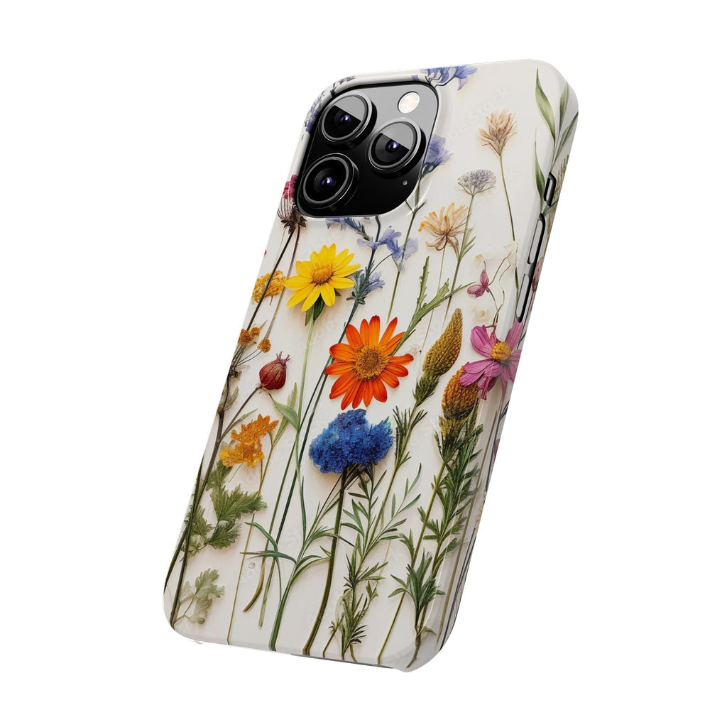Floral Phone Cases, Slim Protective Cover, Pressed Flowers Design, iPhone 17 Case, Botanical Phone Accessories, Floral Theme Phone Case
