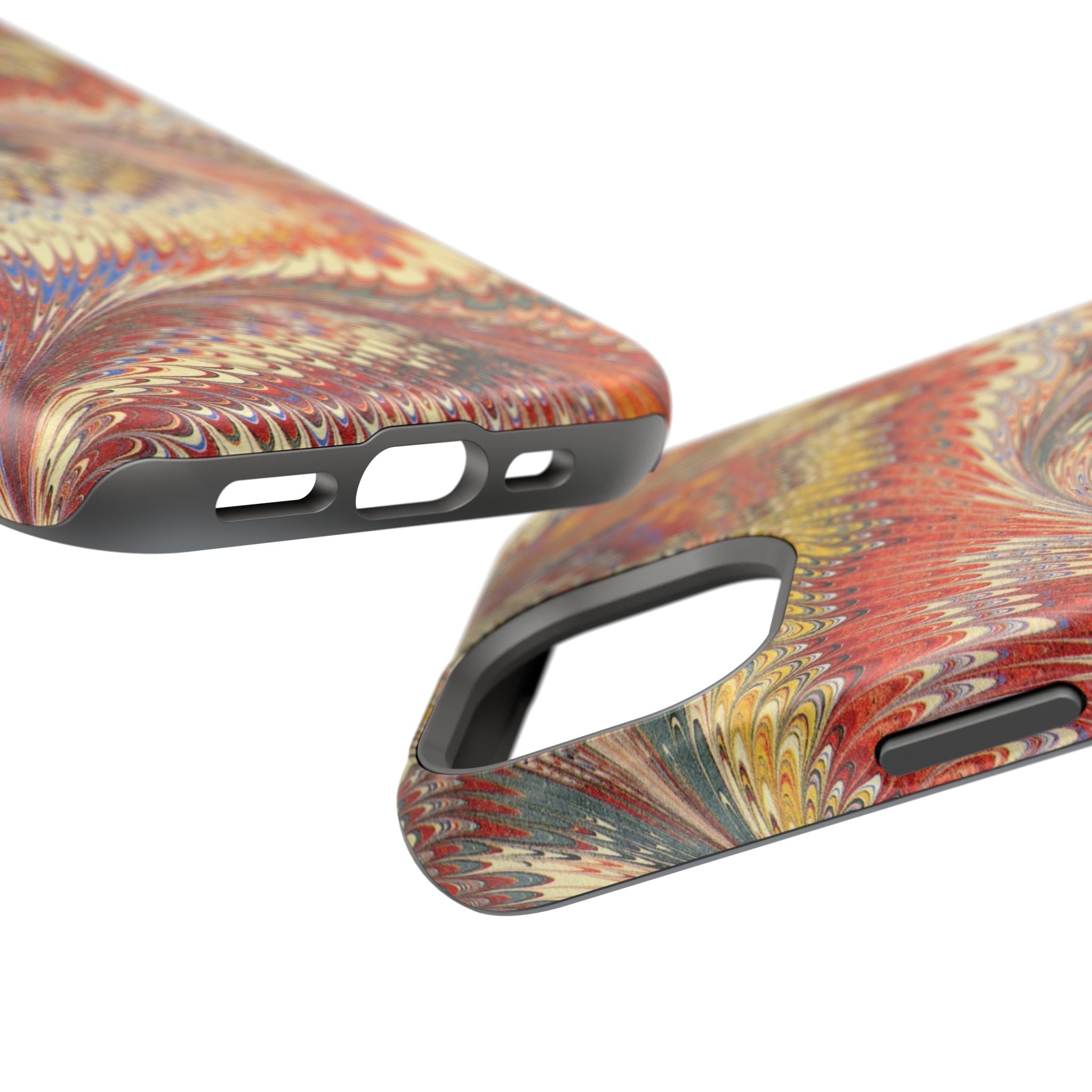 Rust and Gold Italian Vintage Marble Design Durable Phone Case for Apple + Samsung