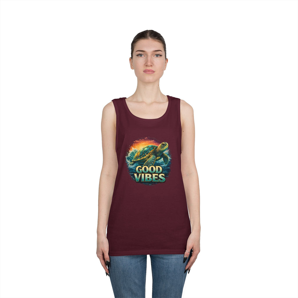 Good Vibes Turtle Tank — Surf-Inspired Beach Vacation Tank Top