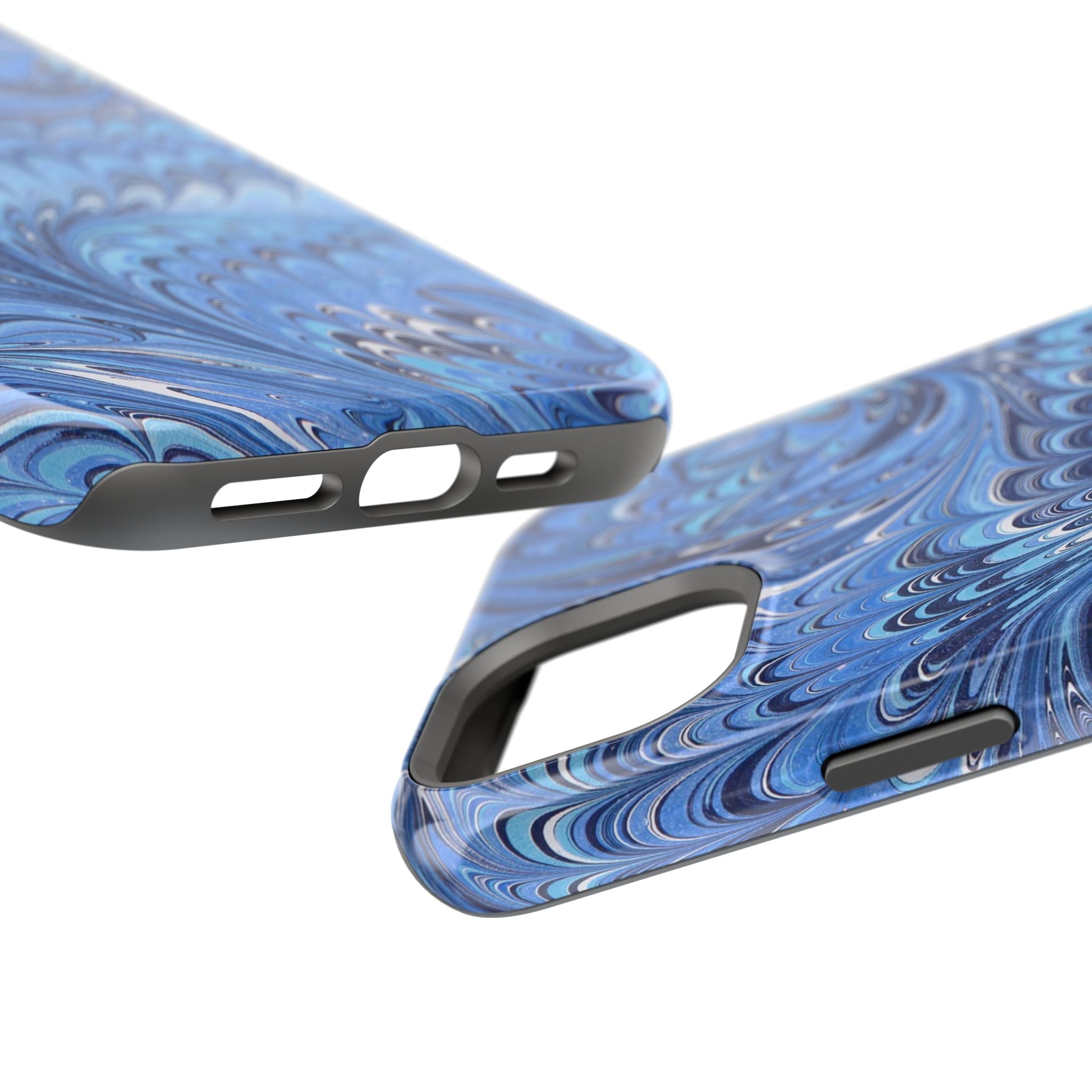 Blue Marbled Swirl Phone Case - Dual Layer Case