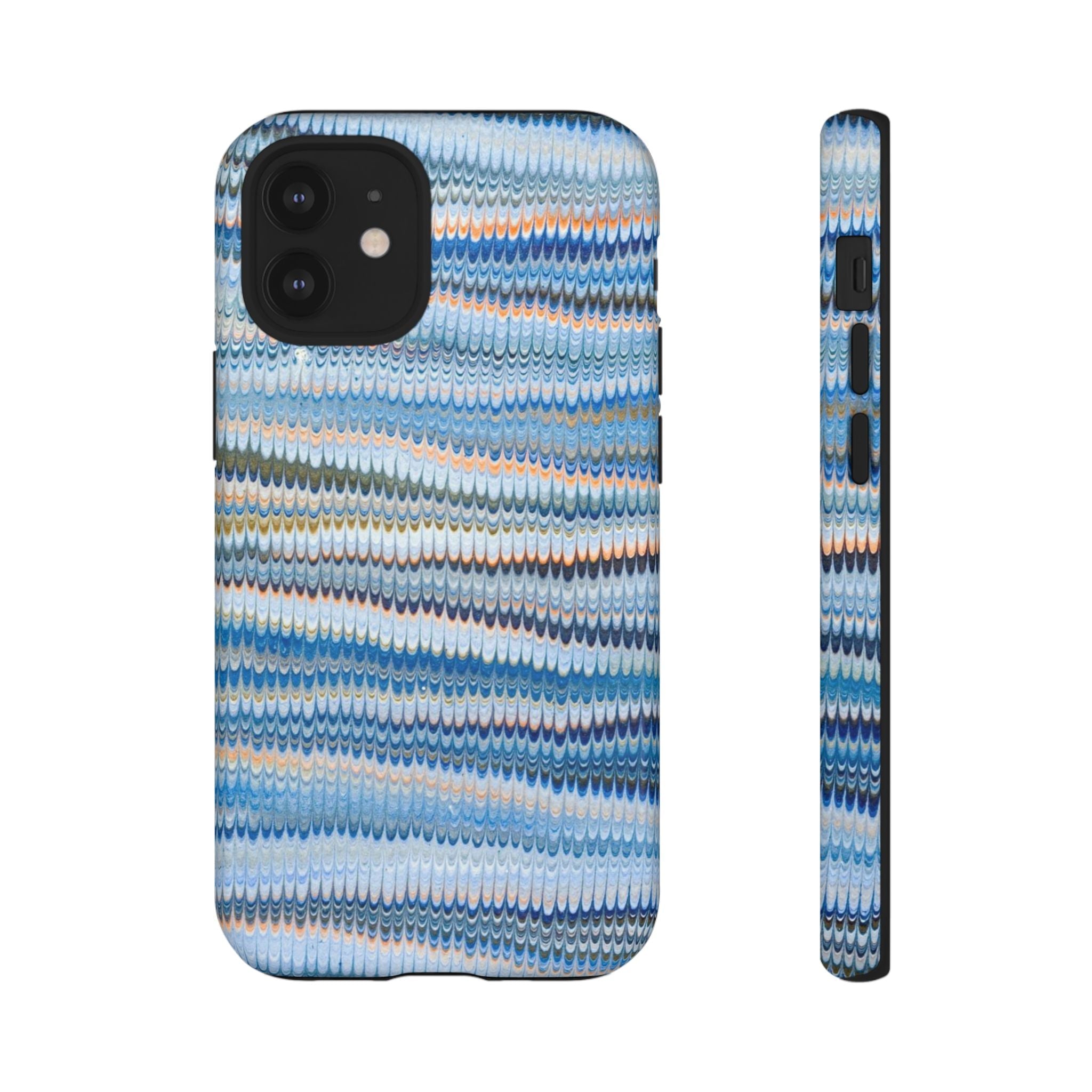 Blue Marbled Phone Cases iPhone 16 + Samsung + Apple + Google - all models, Vintage Marbled Design - Tough Cases