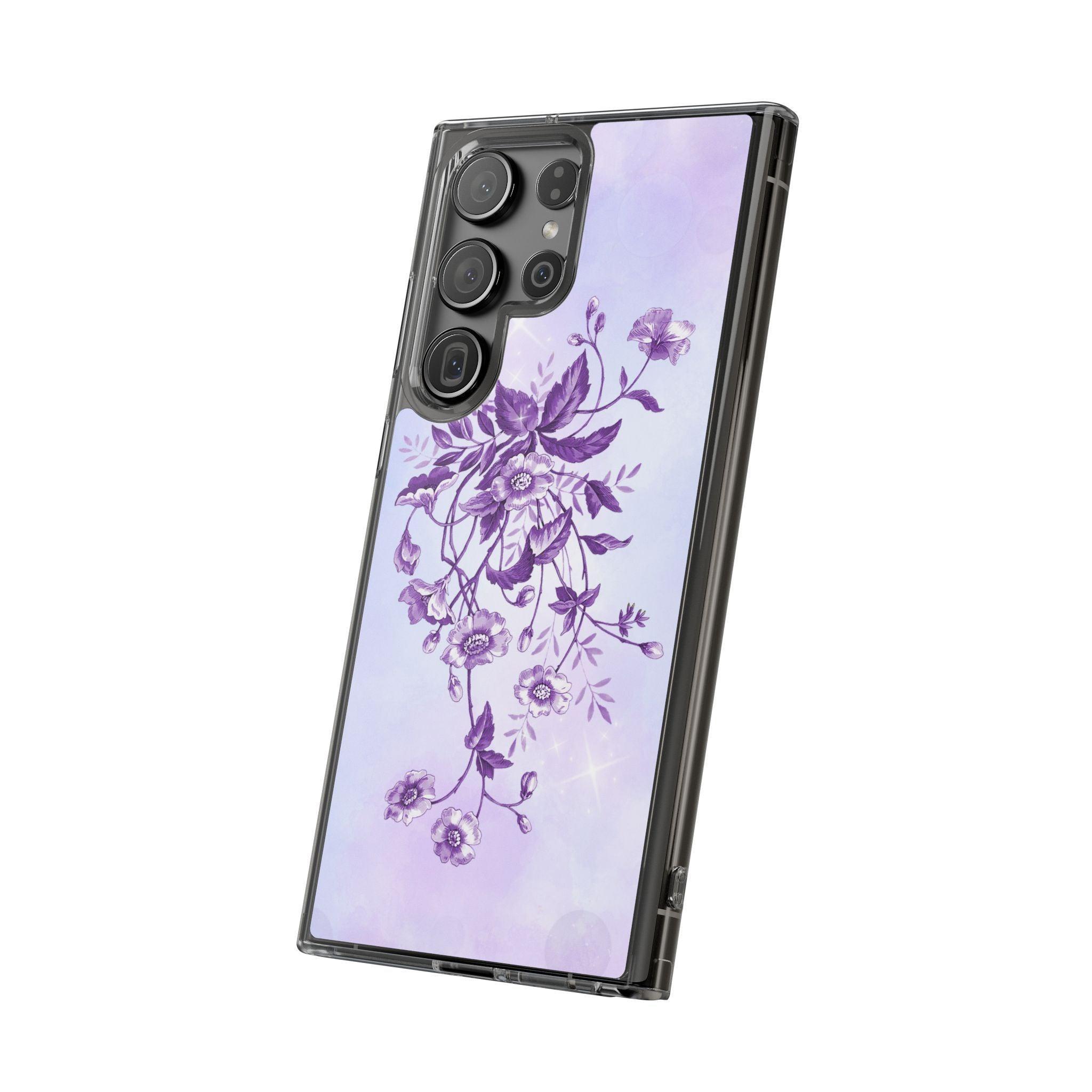Floral design In Purple Clear Cases